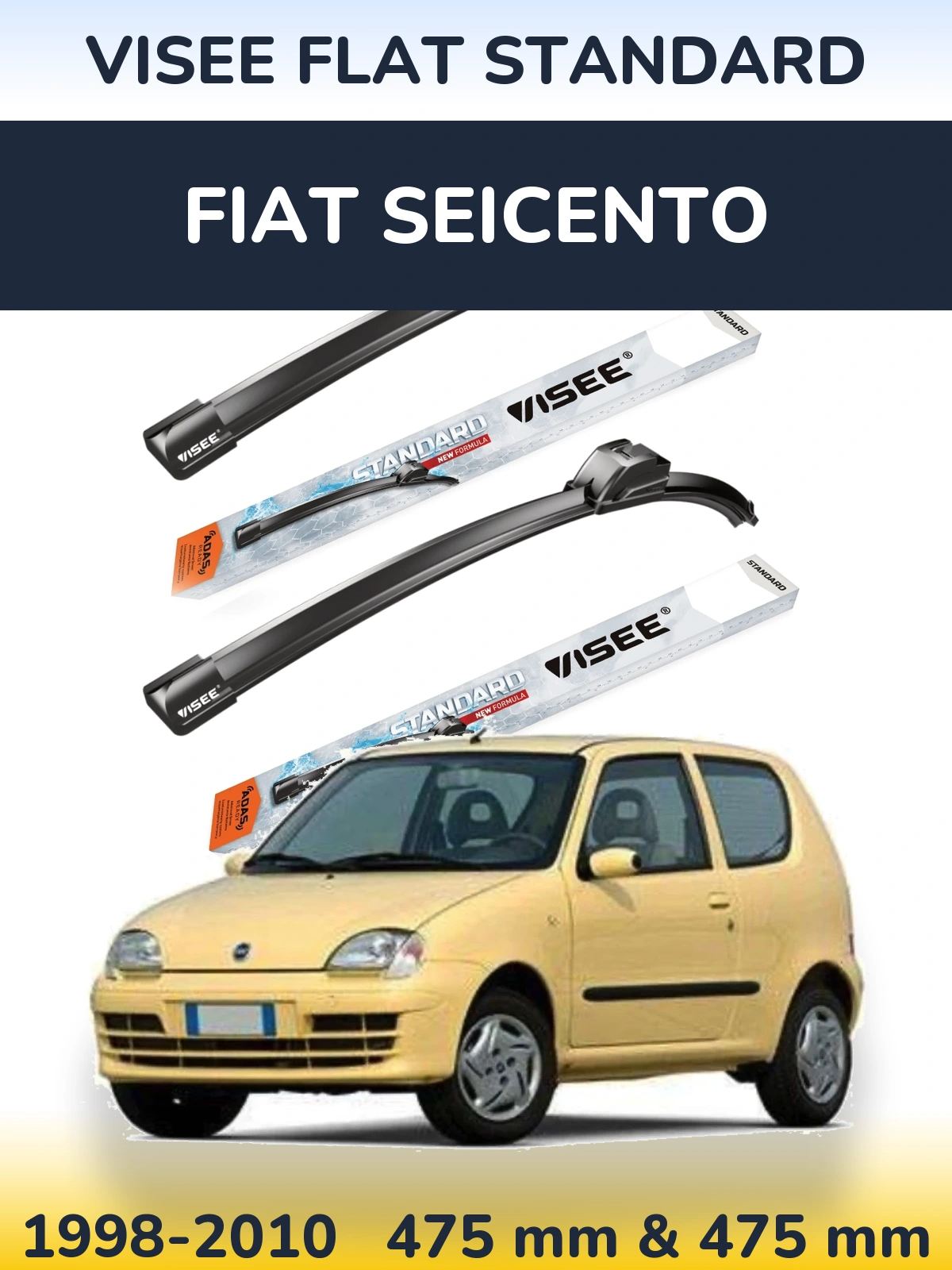 Torkarblad VISEE FLAT STANDARD för Fiat Seicento