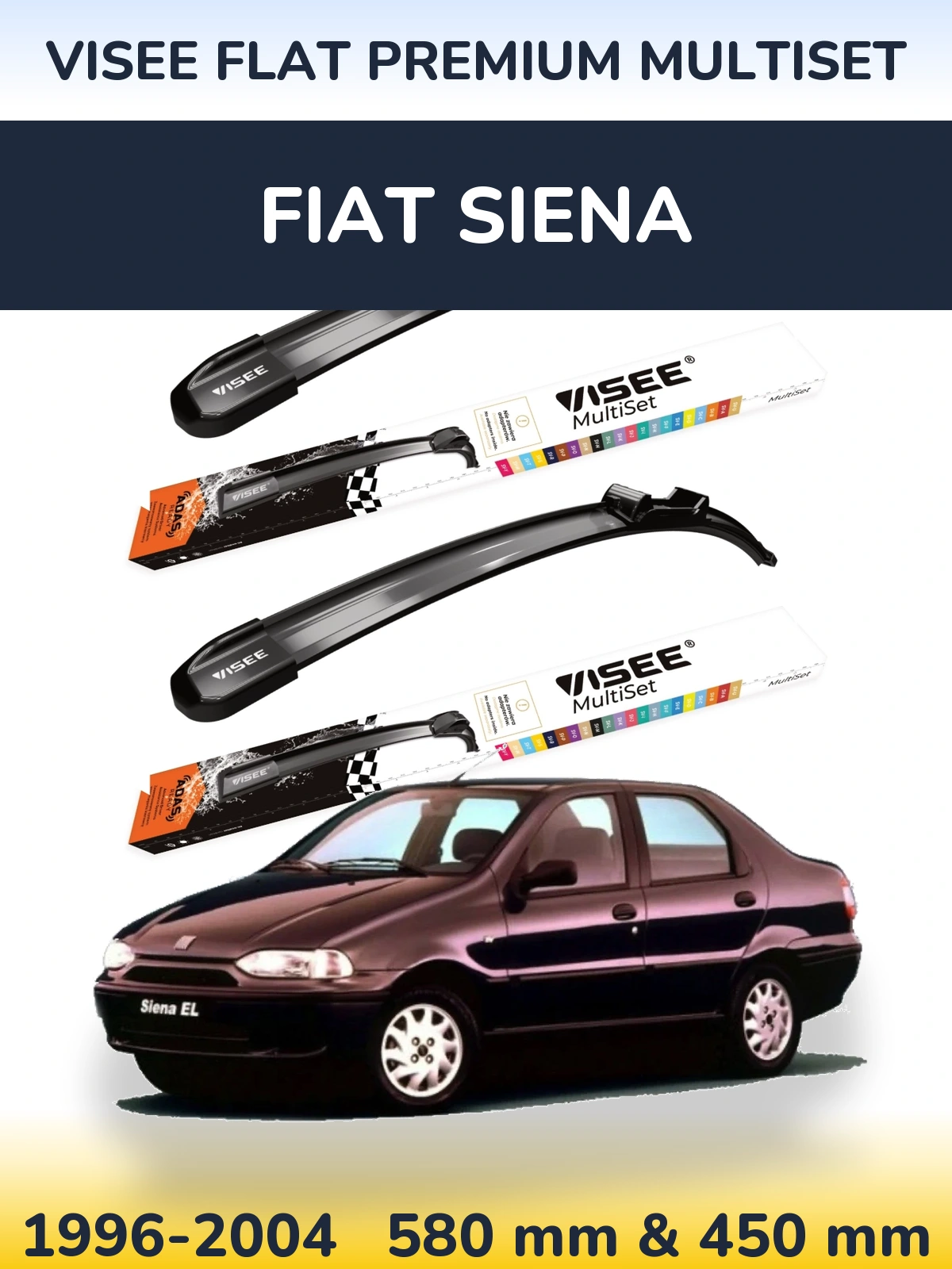 Torkarblad VISEE FLAT PREMIUM MultiSet för Fiat Siena