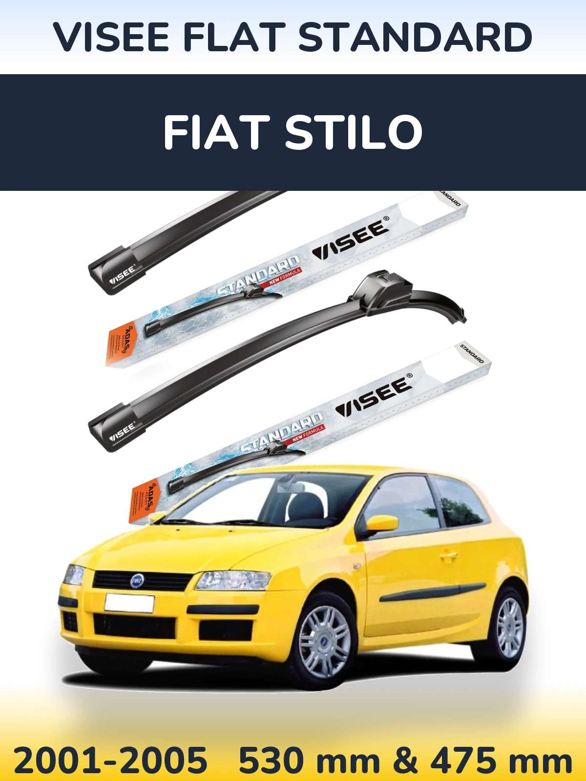 Torkarblad VISEE FLAT STANDARD för Fiat Stilo