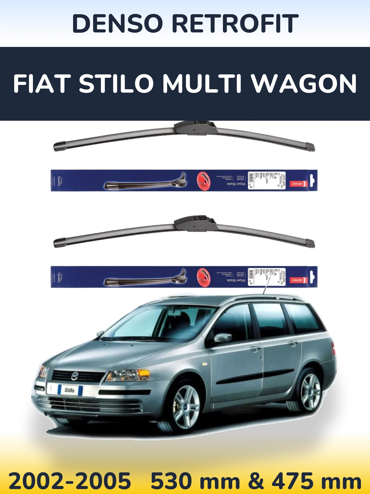 Torkarblad Denso Retrofit för Fiat Stilo Multi Wagon