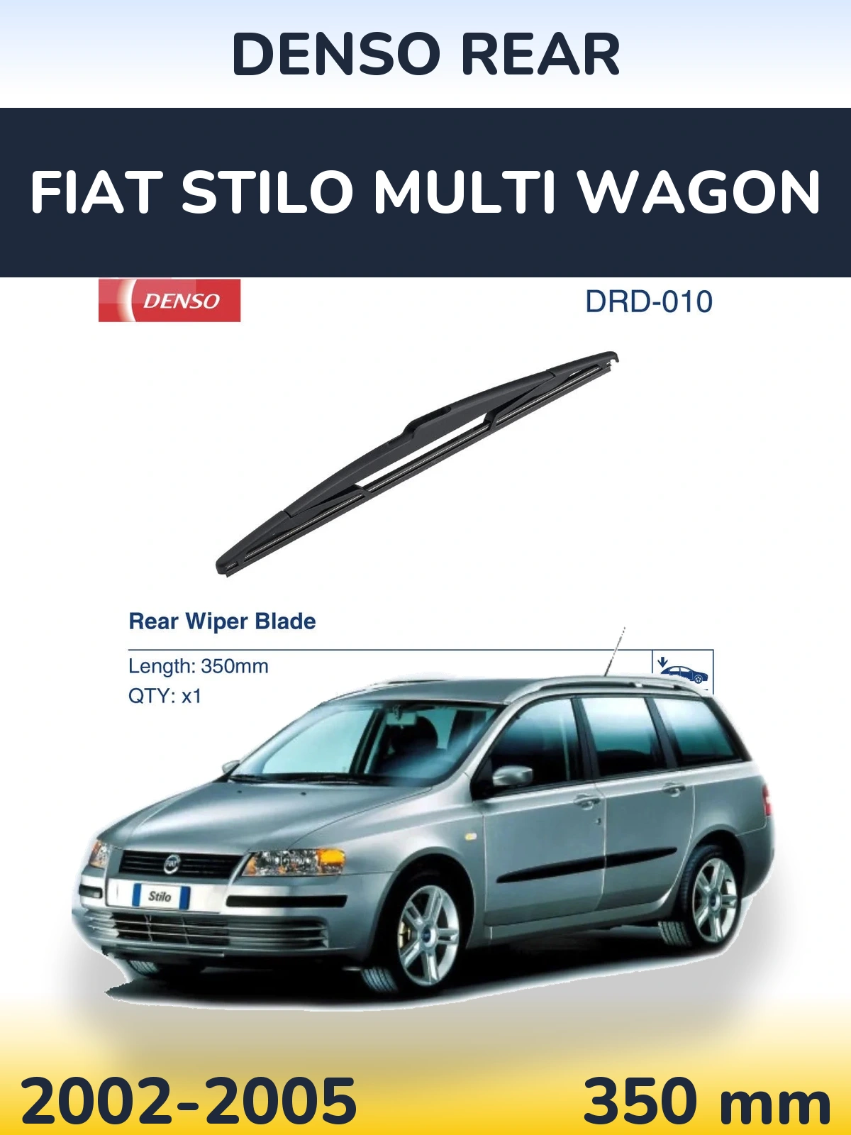 Torkarblad Denso Rear för Fiat Stilo Multi Wagon