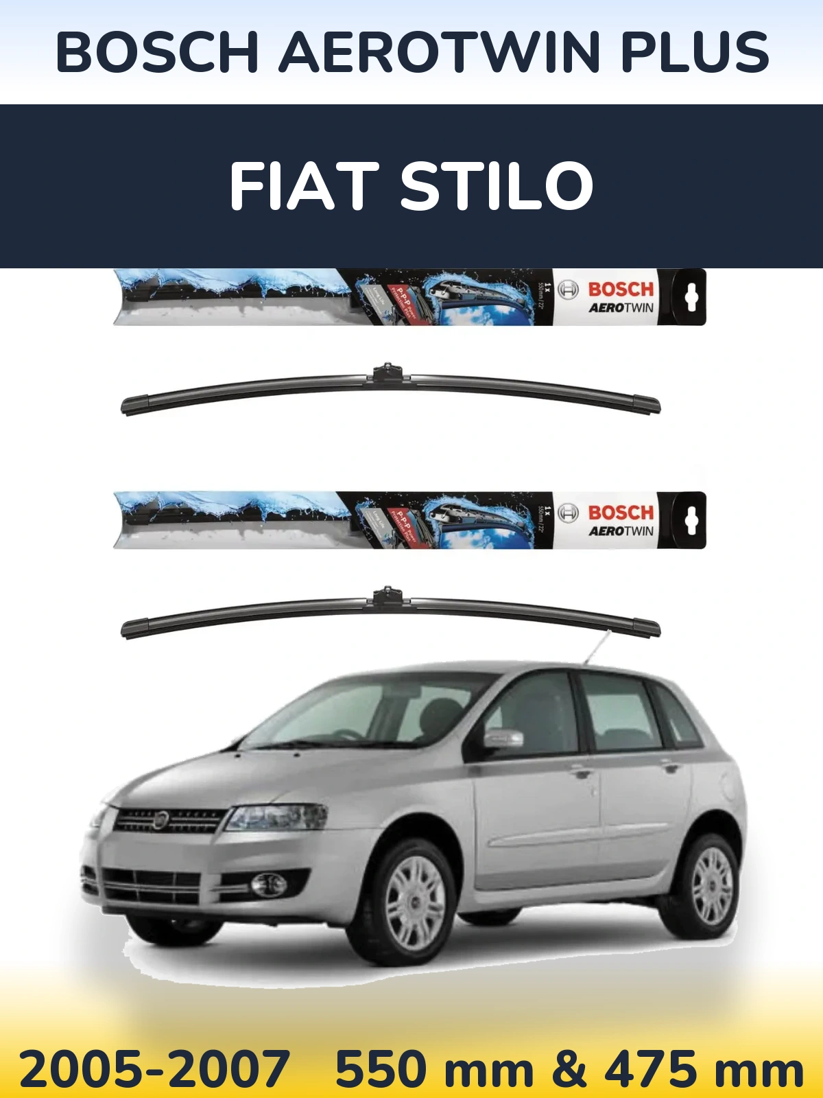 Torkarblad BOSCH AeroTwin Plus för Fiat Stilo
