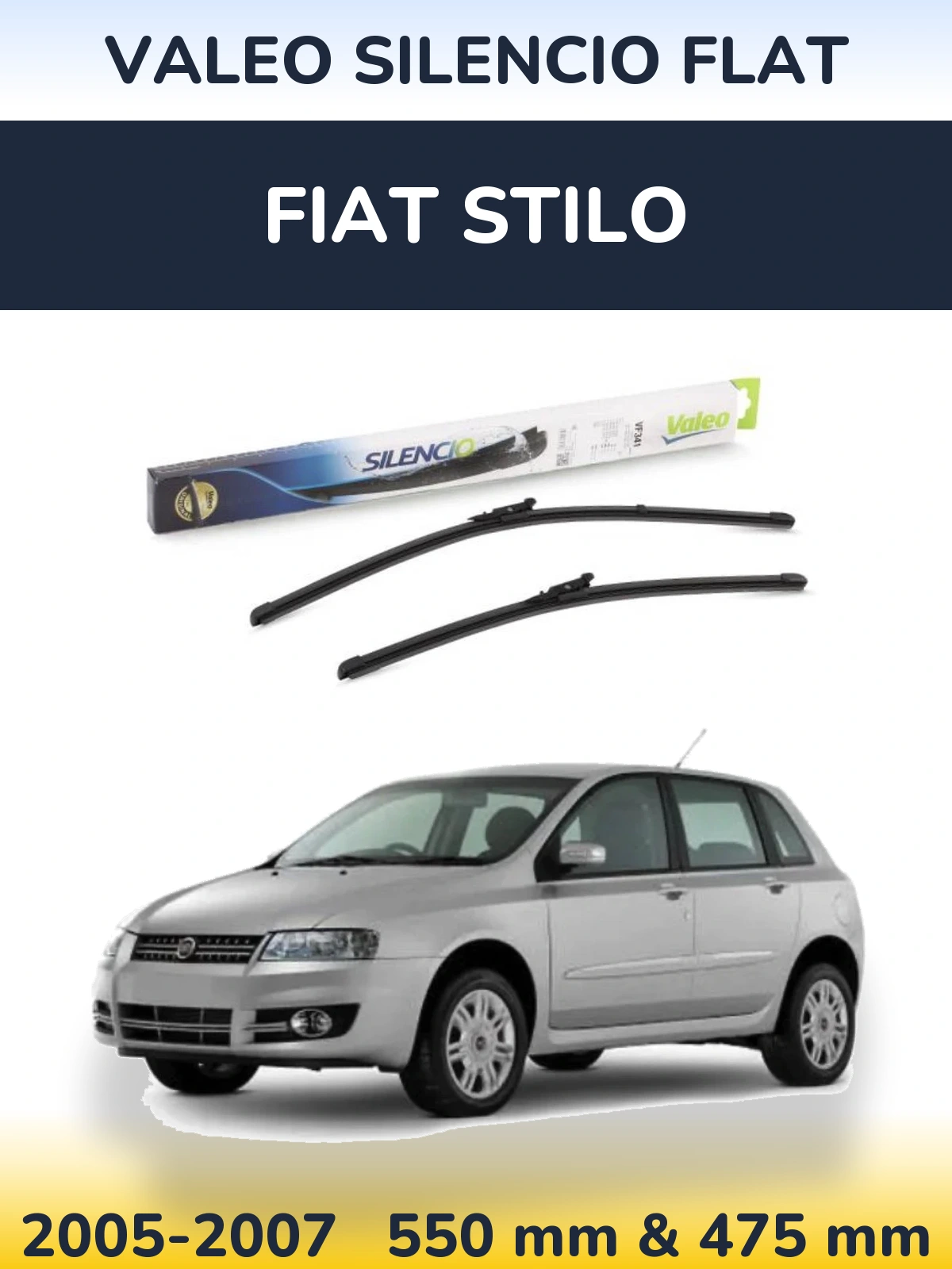 Torkarblad Valeo Silencio Flat för Fiat Stilo