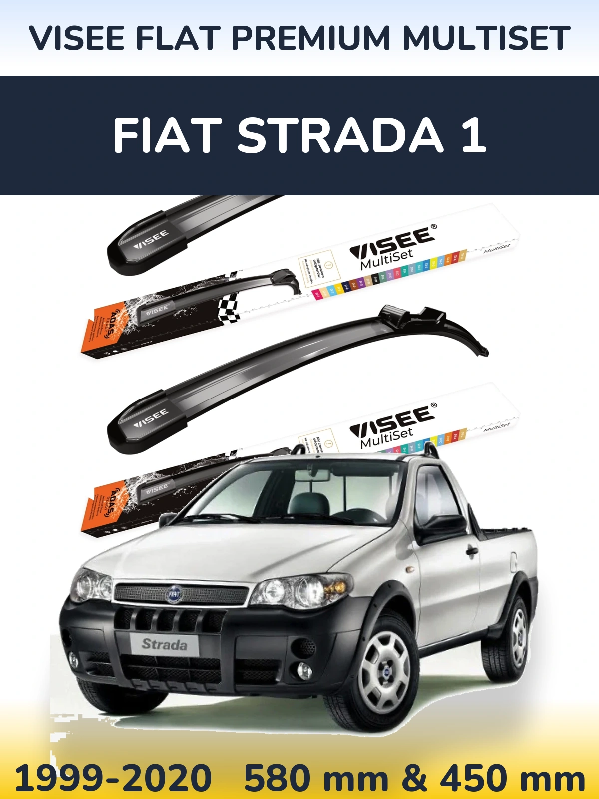 Torkarblad VISEE FLAT PREMIUM MultiSet för Fiat Strada 1