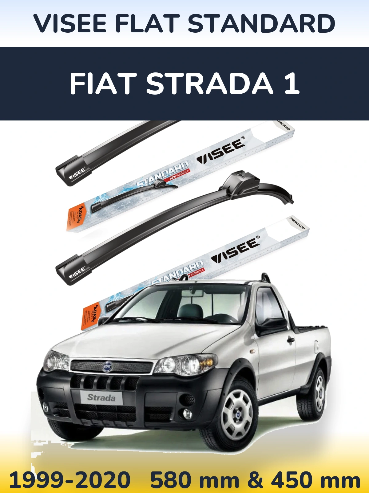 Torkarblad VISEE FLAT STANDARD för Fiat Strada 1