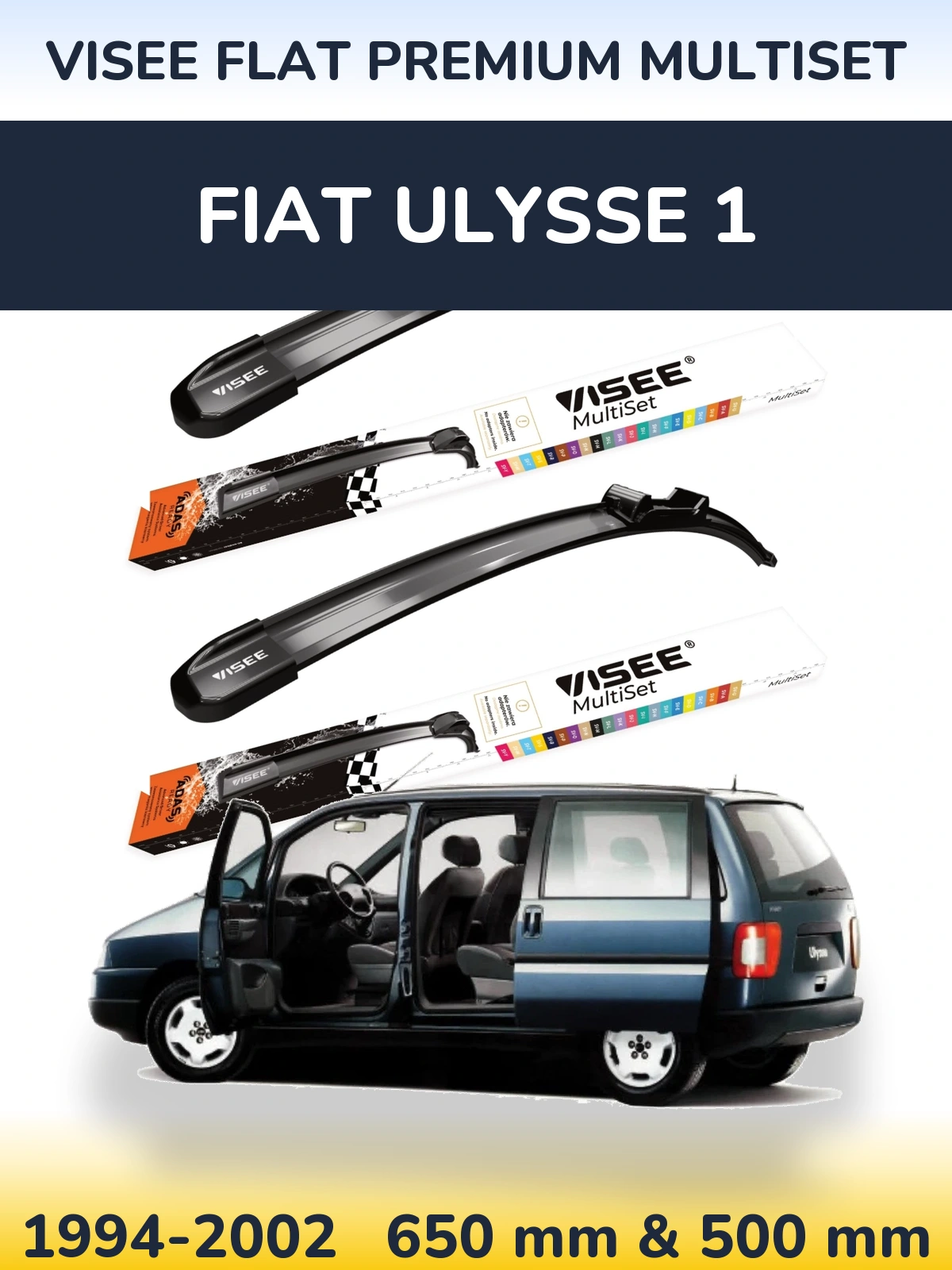 Torkarblad VISEE FLAT PREMIUM MultiSet för Fiat Ulysse 1