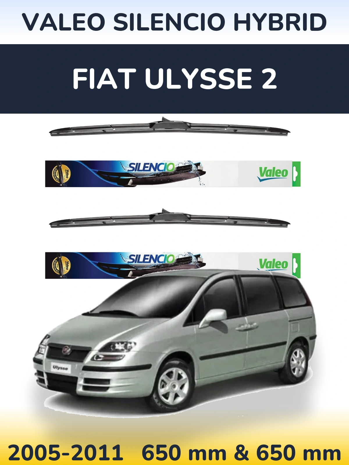Torkarblad Valeo Silencio Hybrid för Fiat Ulysse 2