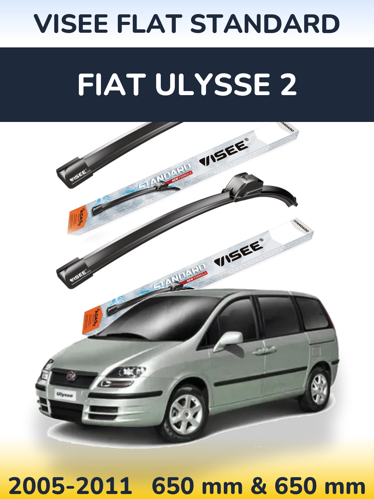 Torkarblad VISEE FLAT STANDARD för Fiat Ulysse 2