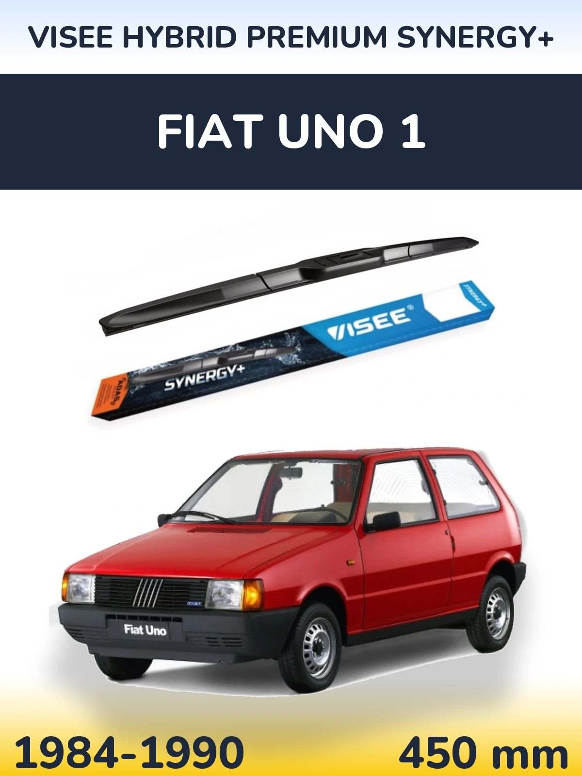 Передня щітка VISEE HYBRID PREMIUM SYNERGY+ 450 мм для Fiat Uno 1 1984-1990