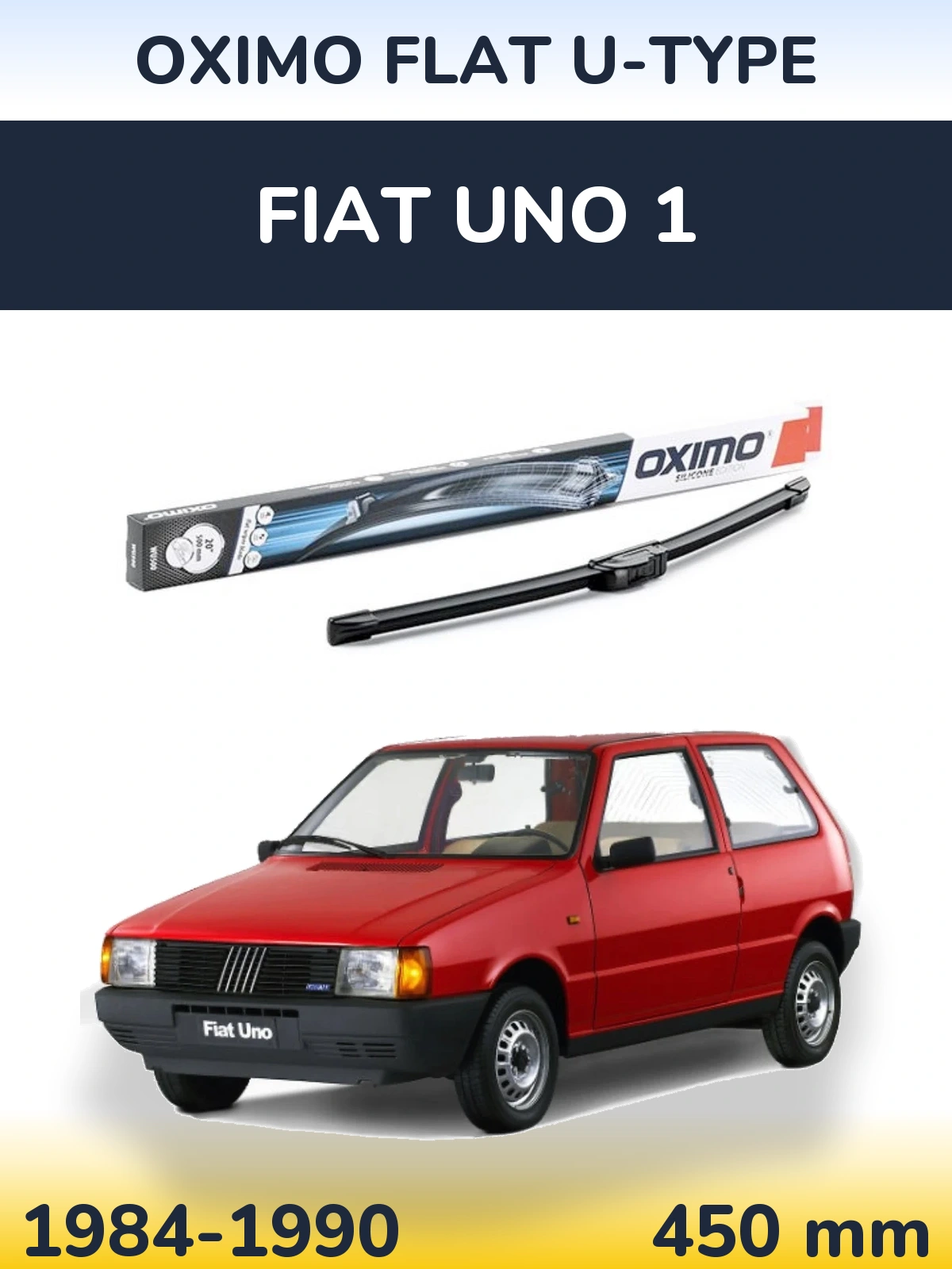 Torkarblad Oximo Flat U-type för Fiat Uno 1