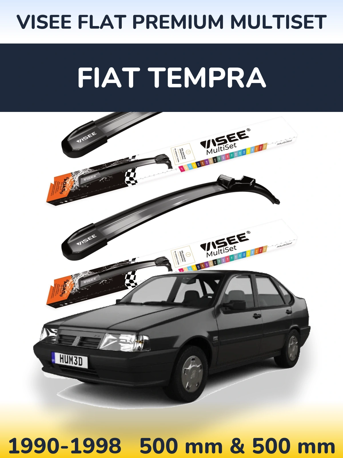 Torkarblad VISEE FLAT PREMIUM MultiSet för Fiat Tempra