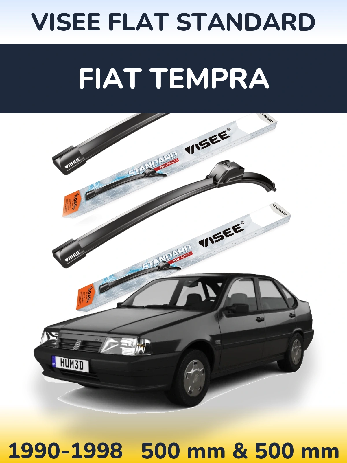 Torkarblad VISEE FLAT STANDARD för Fiat Tempra