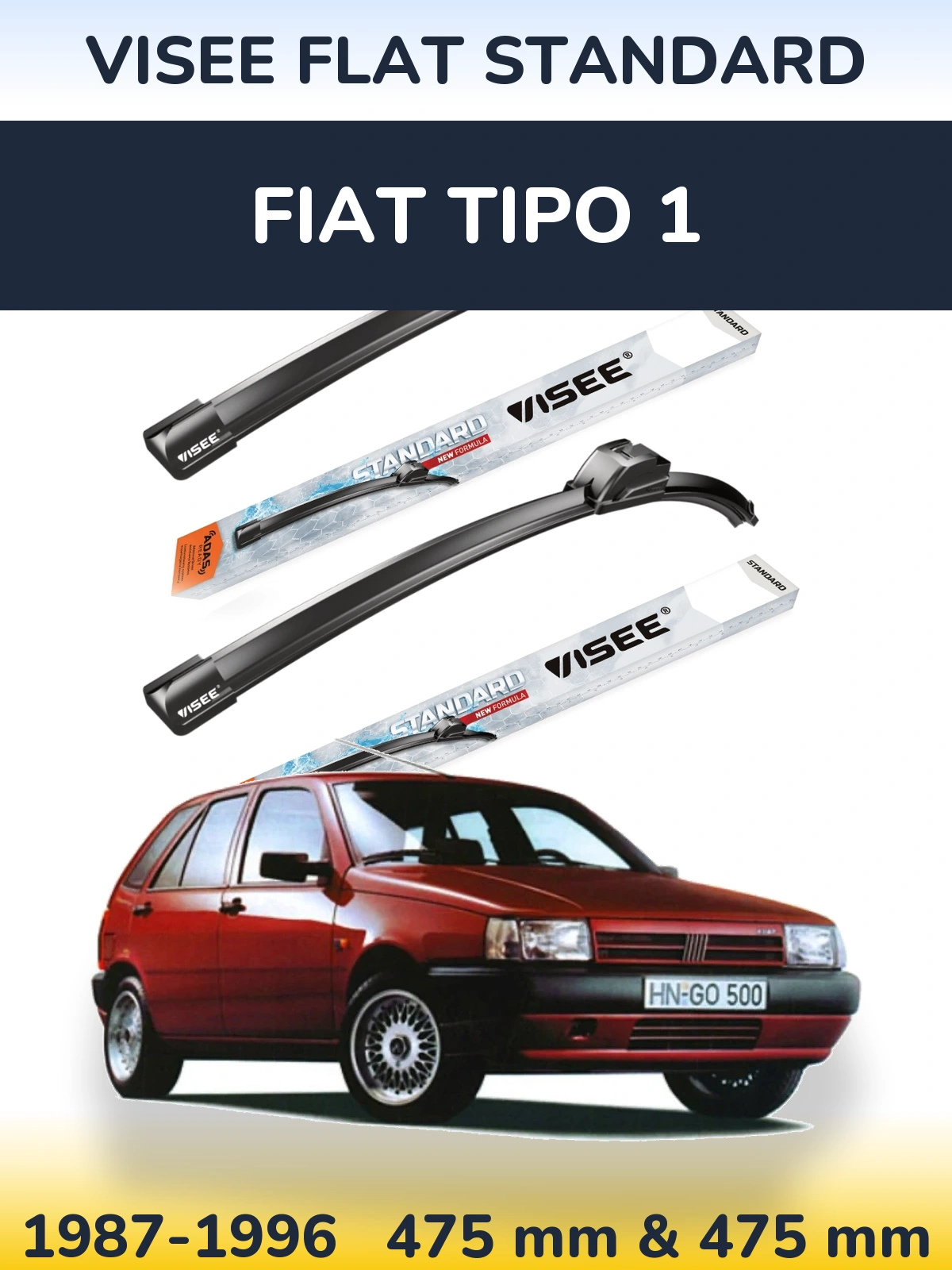 Torkarblad VISEE FLAT STANDARD för Fiat Tipo 1