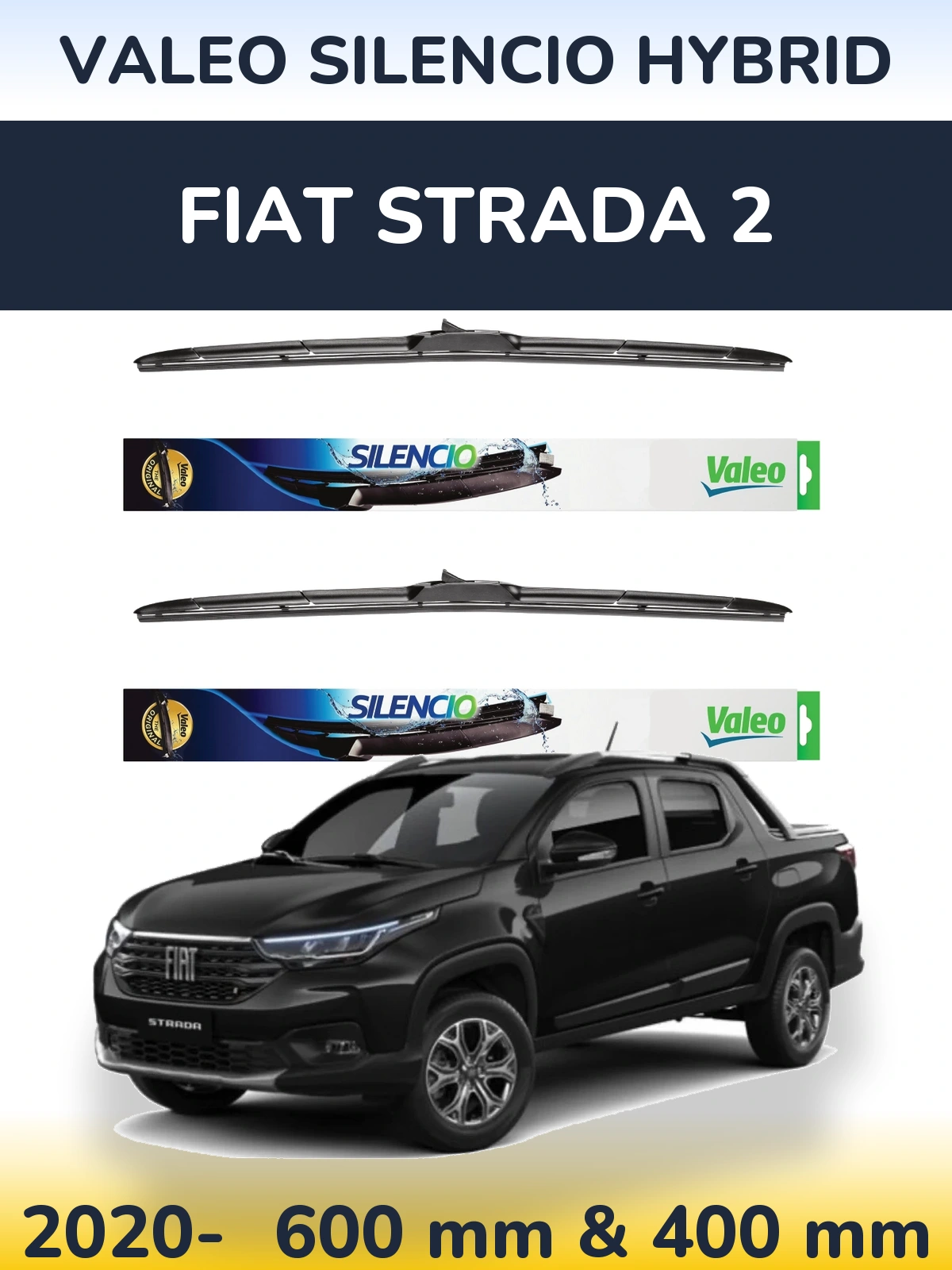 Torkarblad Valeo Silencio Hybrid för Fiat Strada 2