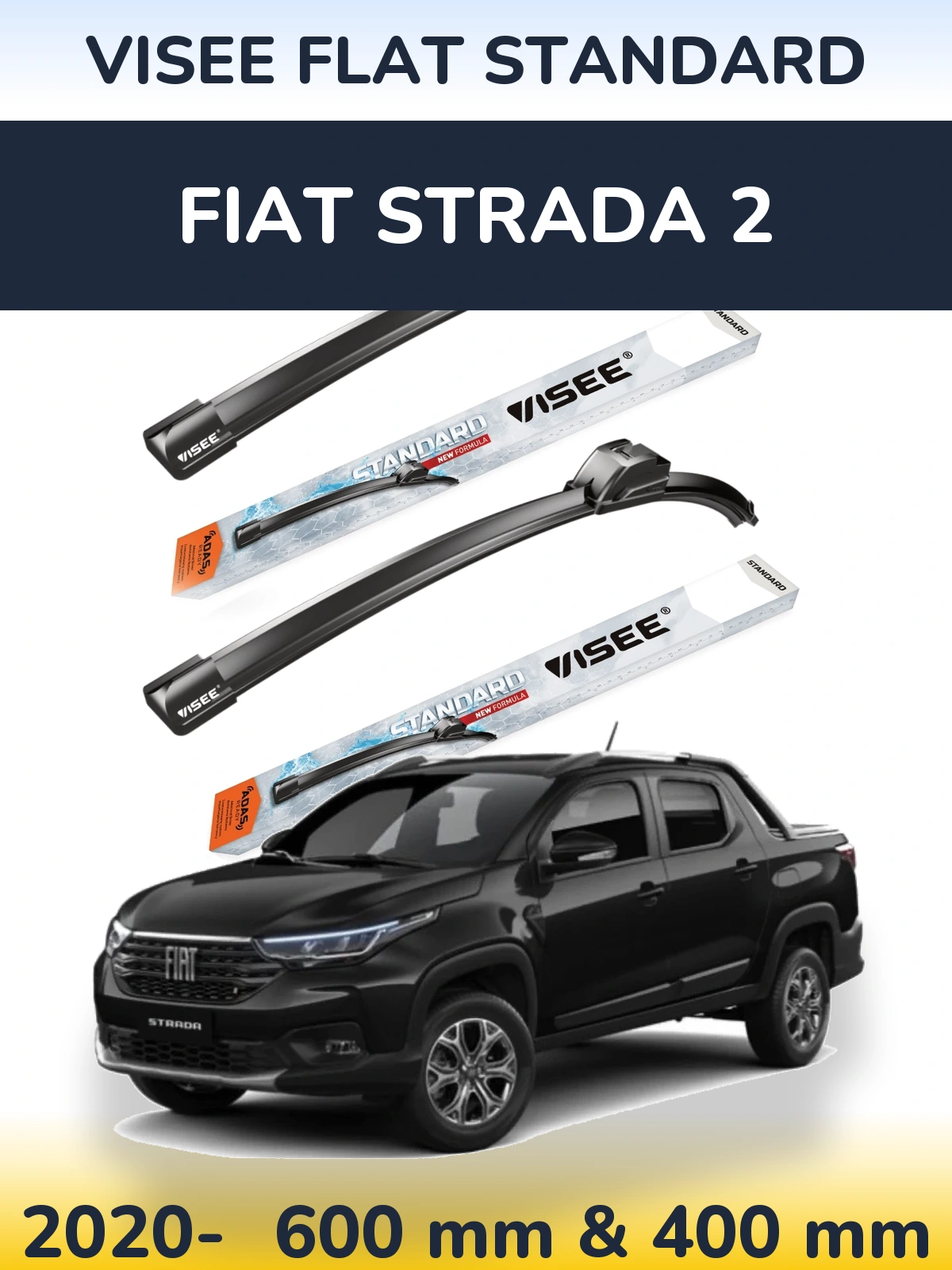 Torkarblad VISEE FLAT STANDARD för Fiat Strada 2