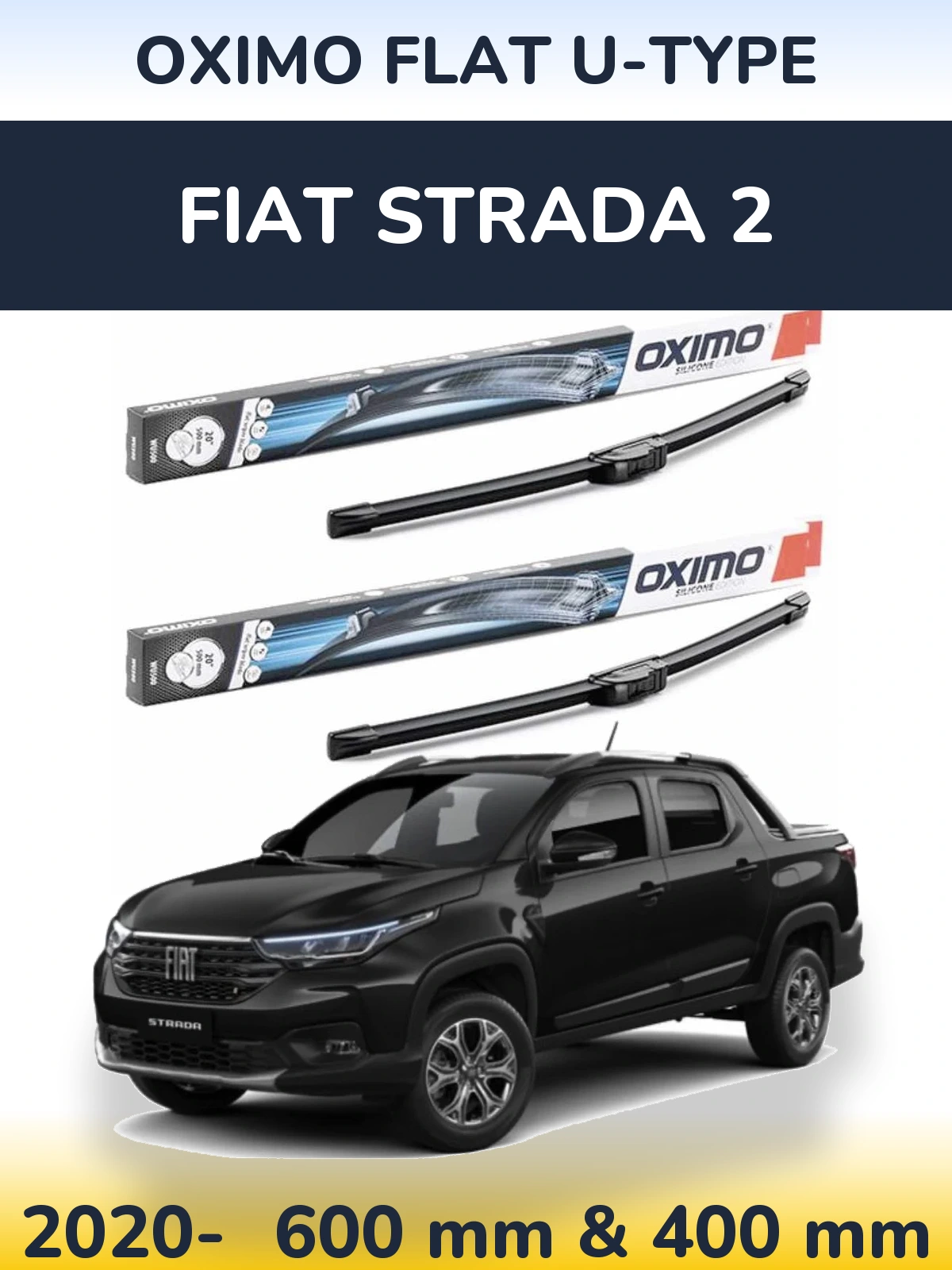Torkarblad Oximo Flat U-type för Fiat Strada 2