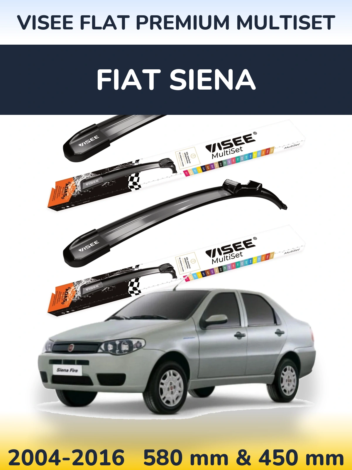 Torkarblad VISEE FLAT PREMIUM MultiSet för Fiat Siena