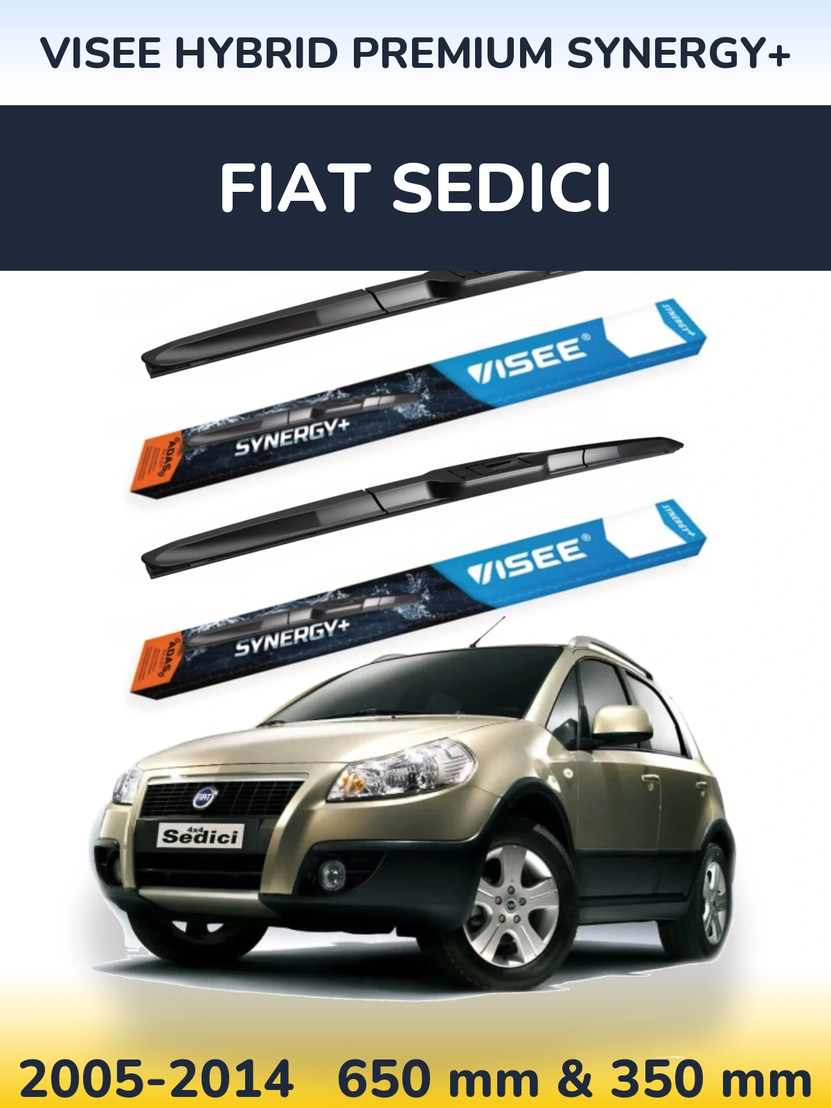 Torkarblad VISEE HYBRID PREMIUM SYNERGY+ för Fiat Sedici