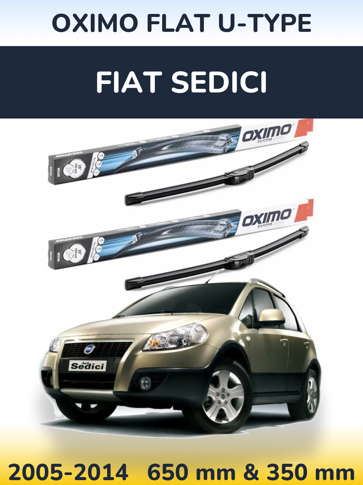 Torkarblad Oximo Flat U-type för Fiat Sedici