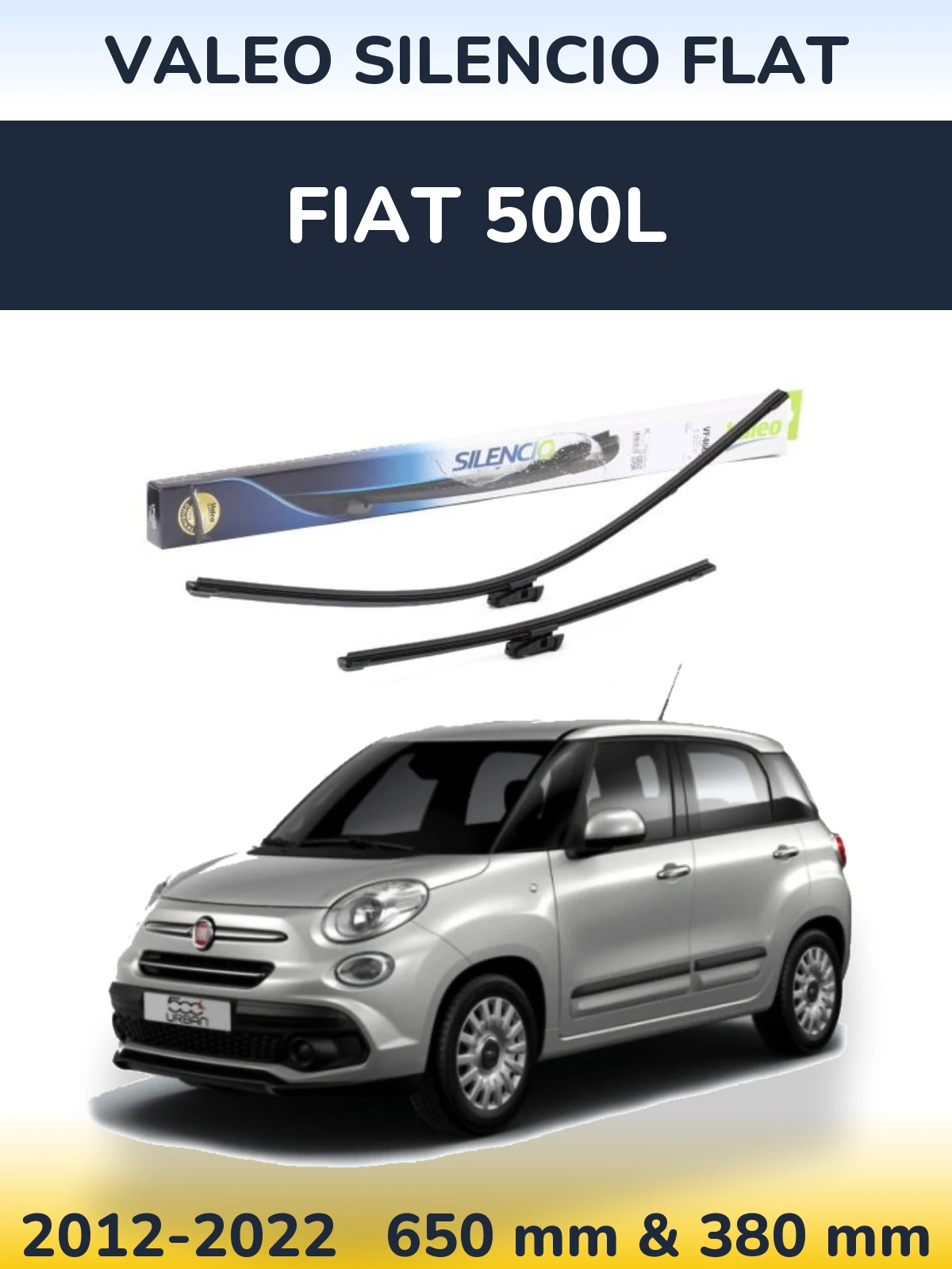 Torkarblad Valeo Silencio Flat för Fiat 500L