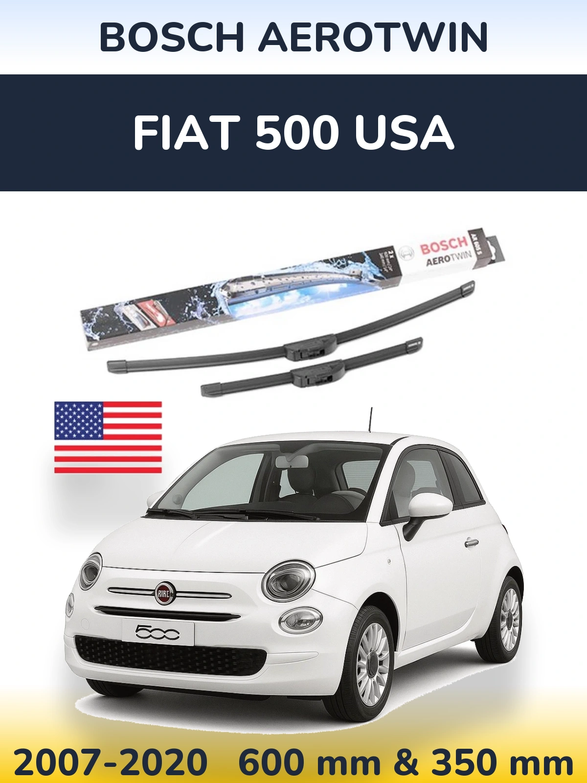Torkarblad BOSCH AeroTwin för Fiat 500 USA