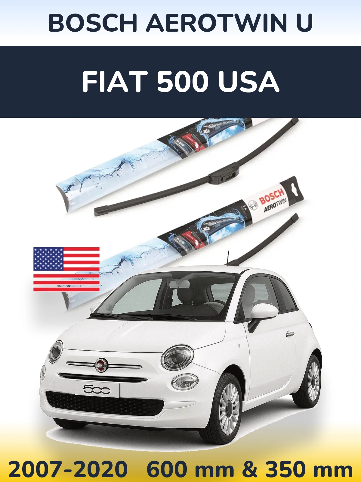 Torkarblad BOSCH AeroTwin U för Fiat 500 USA