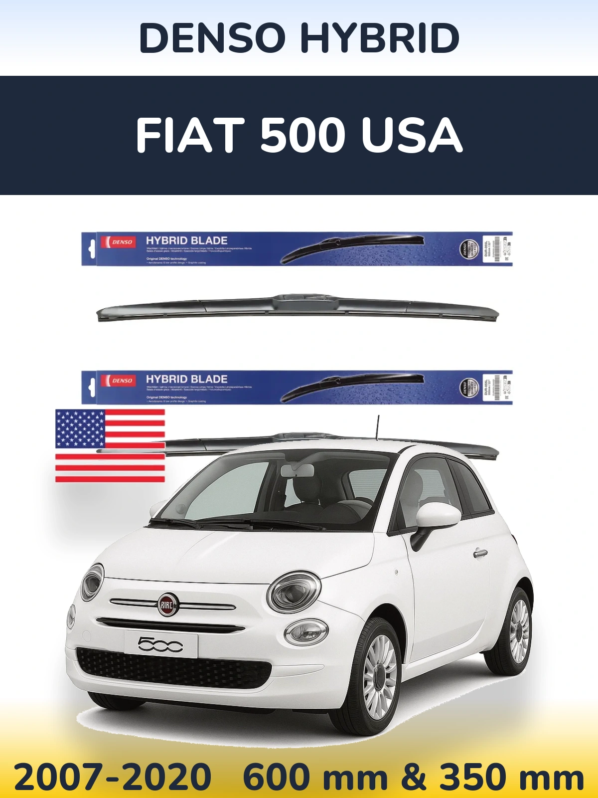 Torkarblad Denso Hybrid för Fiat 500 USA