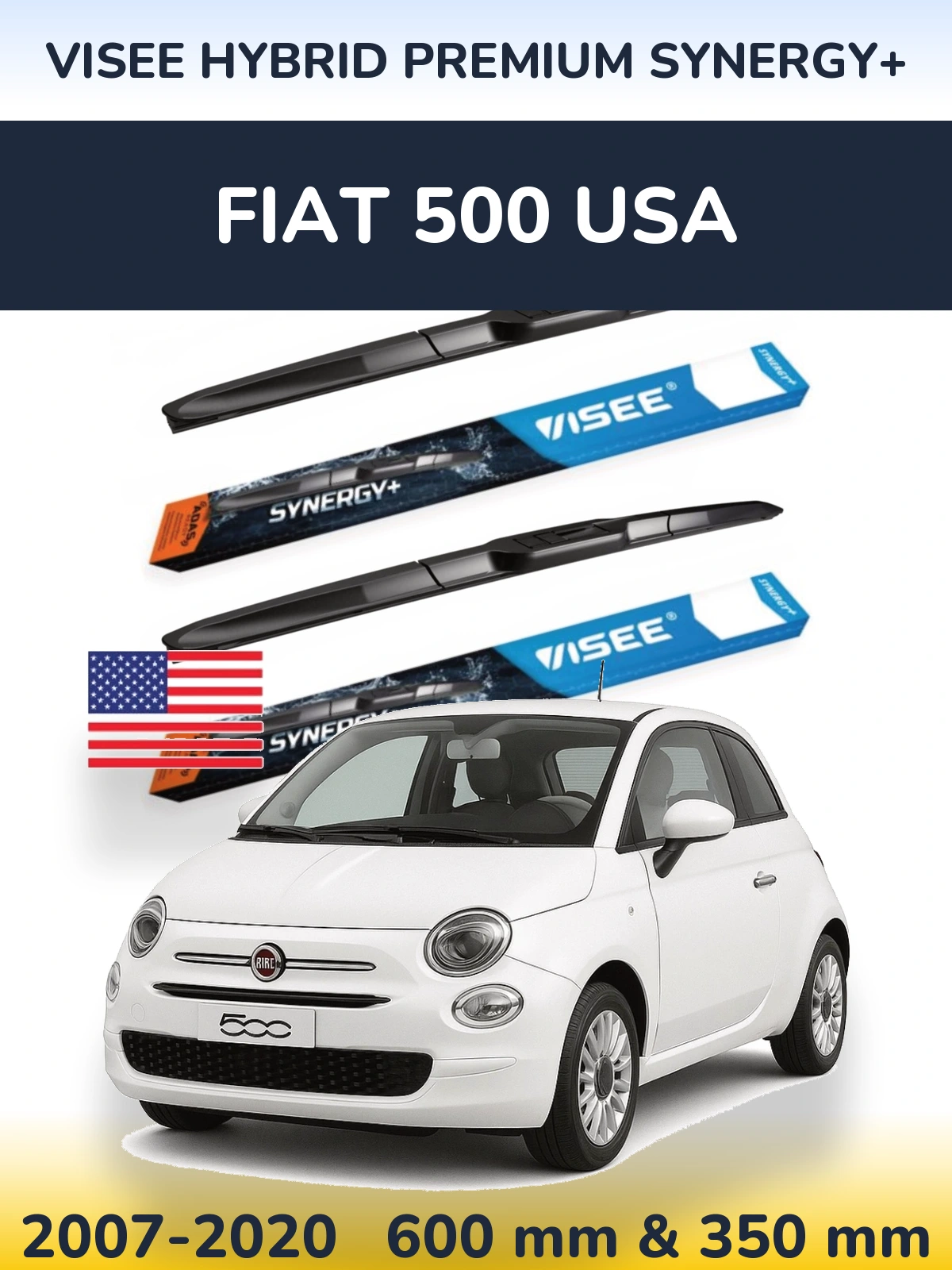 Torkarblad VISEE HYBRID PREMIUM SYNERGY+ för Fiat 500 USA