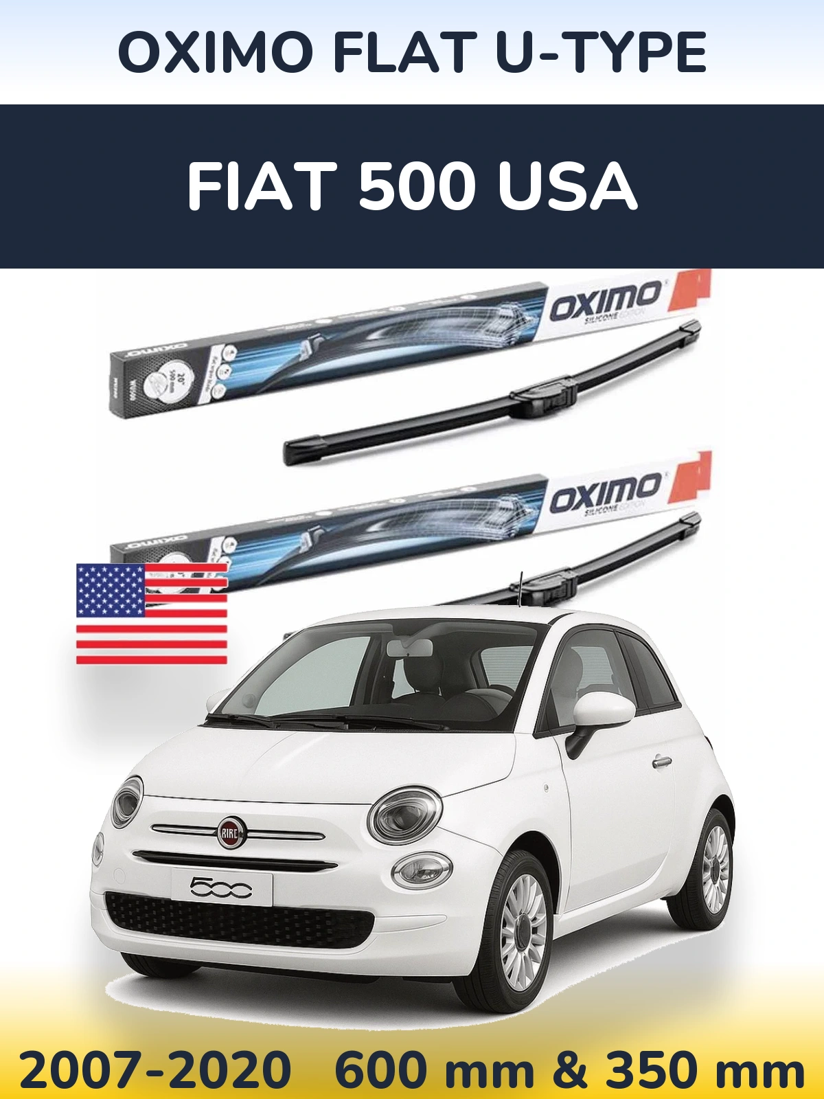 Torkarblad Oximo Flat U-type för Fiat 500 USA