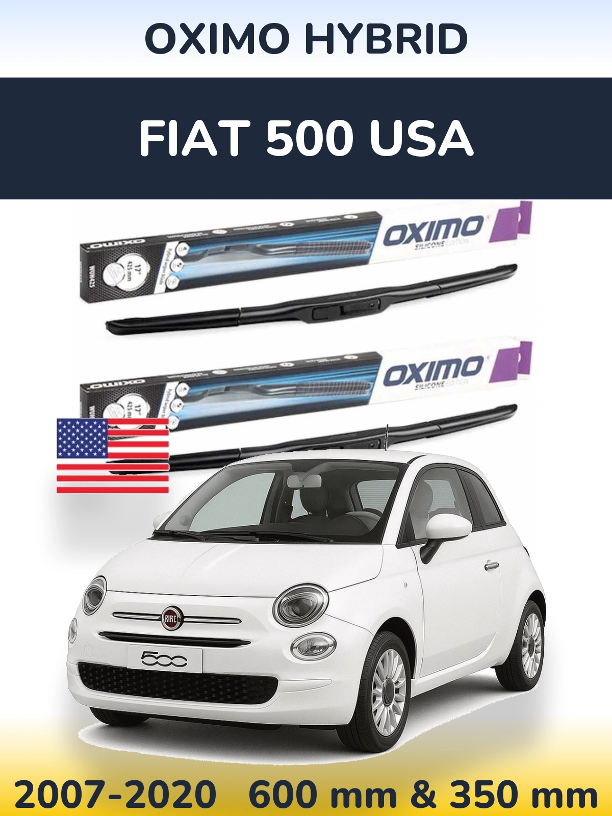 Torkarblad Oximo Hybrid för Fiat 500 USA