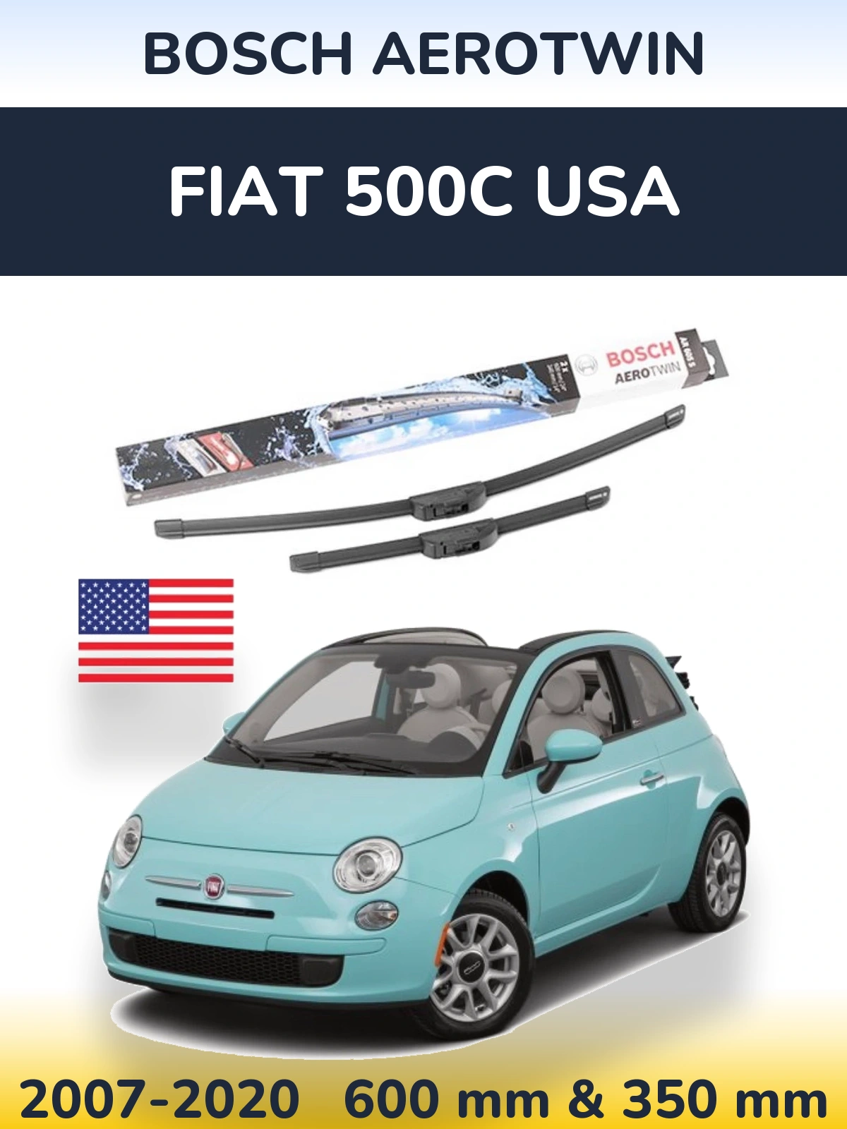 Torkarblad BOSCH AeroTwin för Fiat 500C USA