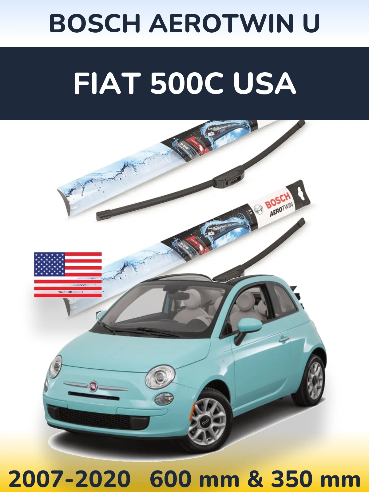 Torkarblad BOSCH AeroTwin U för Fiat 500C USA