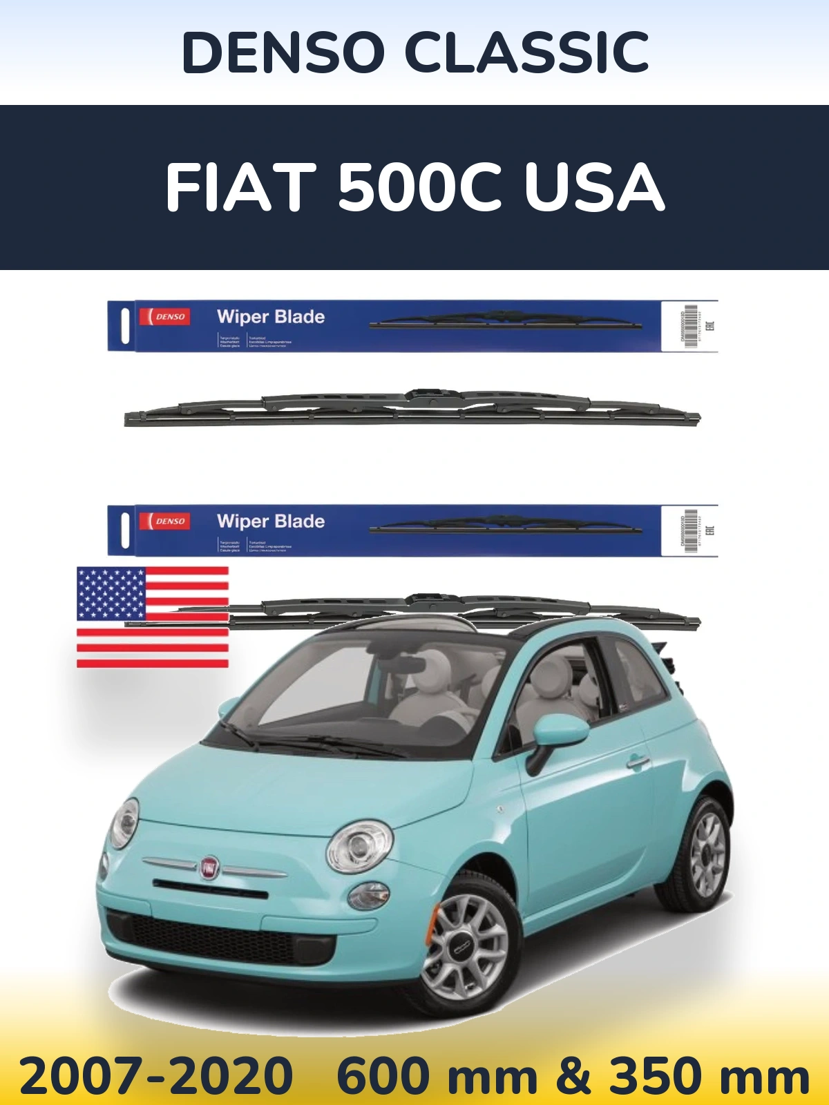 Torkarblad Denso Classic för Fiat 500C USA
