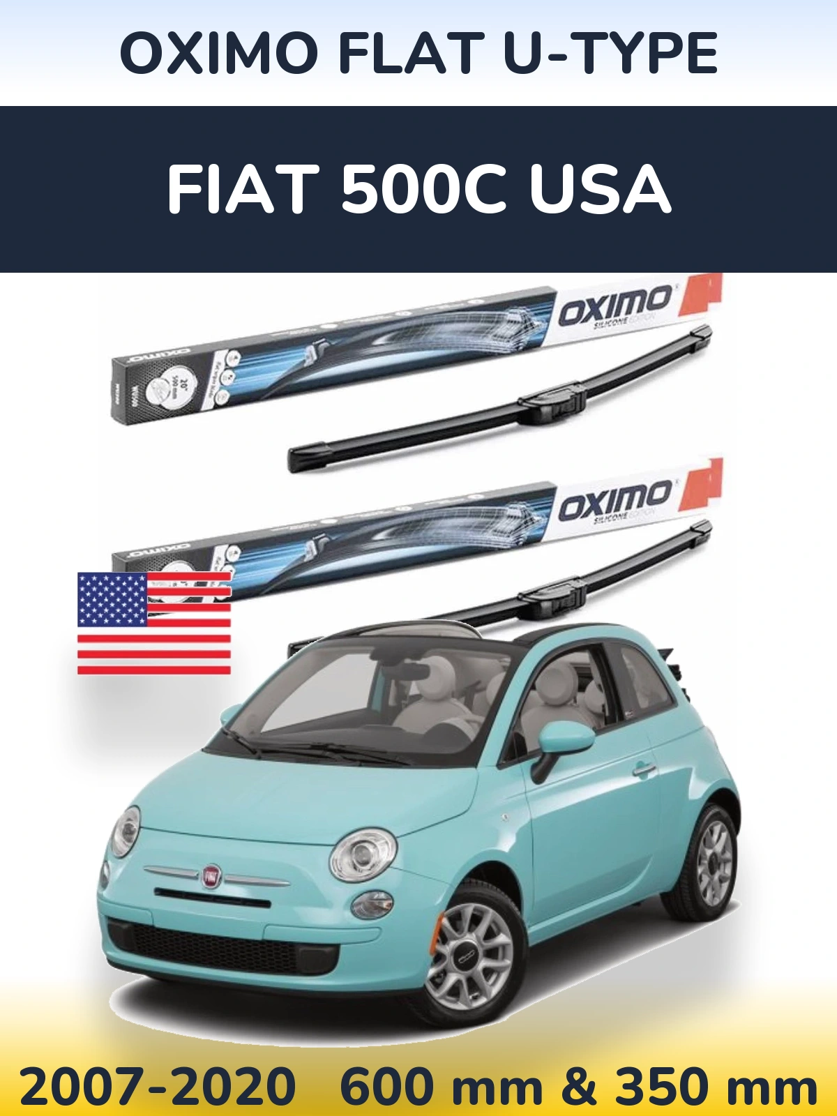 Torkarblad Oximo Flat U-type för Fiat 500C USA