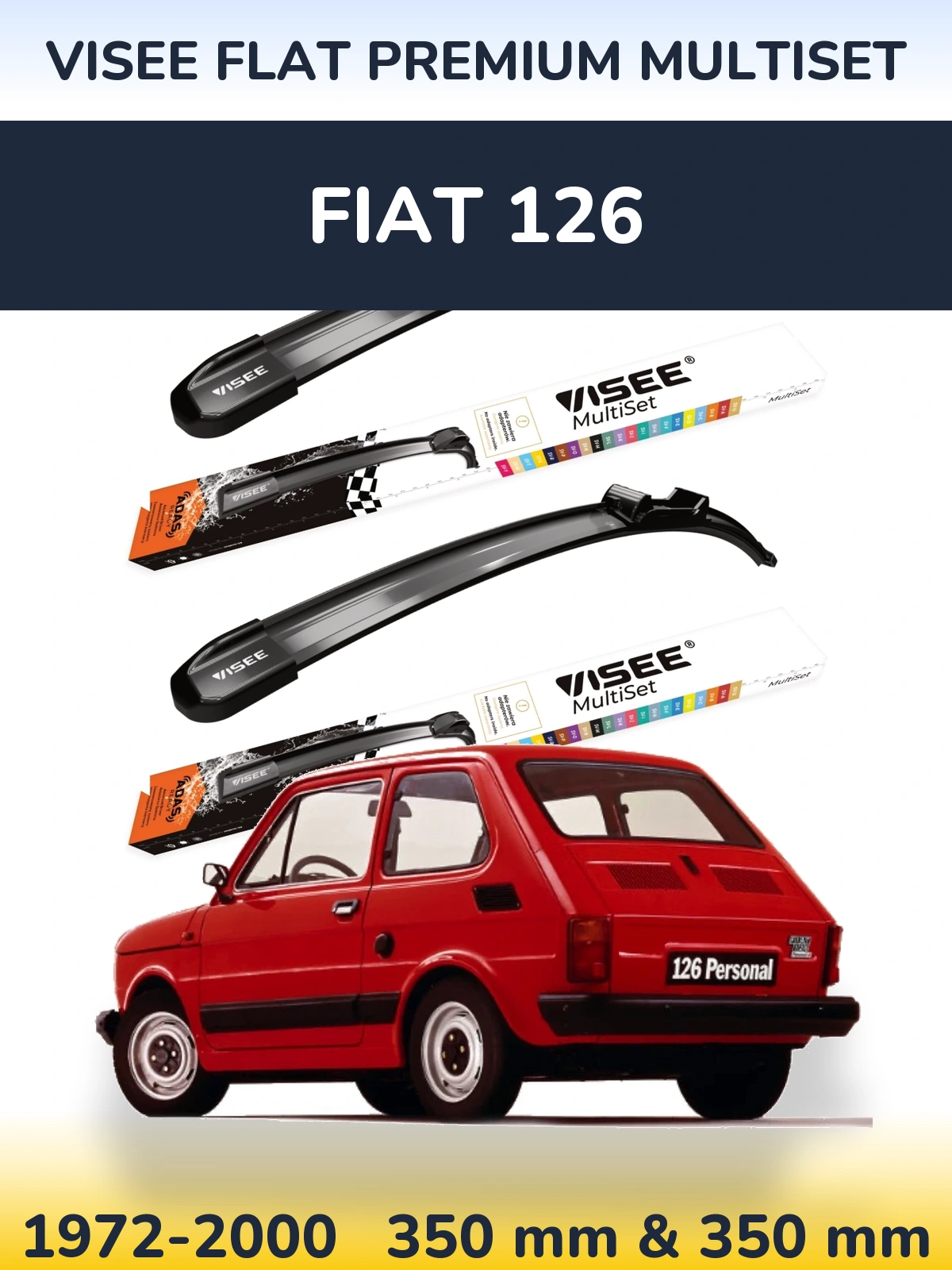 Torkarblad VISEE FLAT PREMIUM MultiSet för Fiat 126