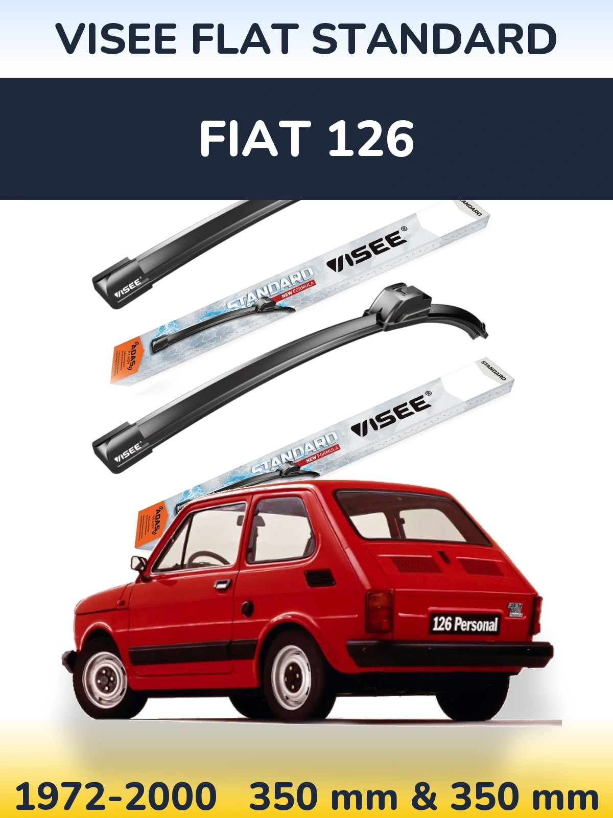 Torkarblad VISEE FLAT STANDARD för Fiat 126