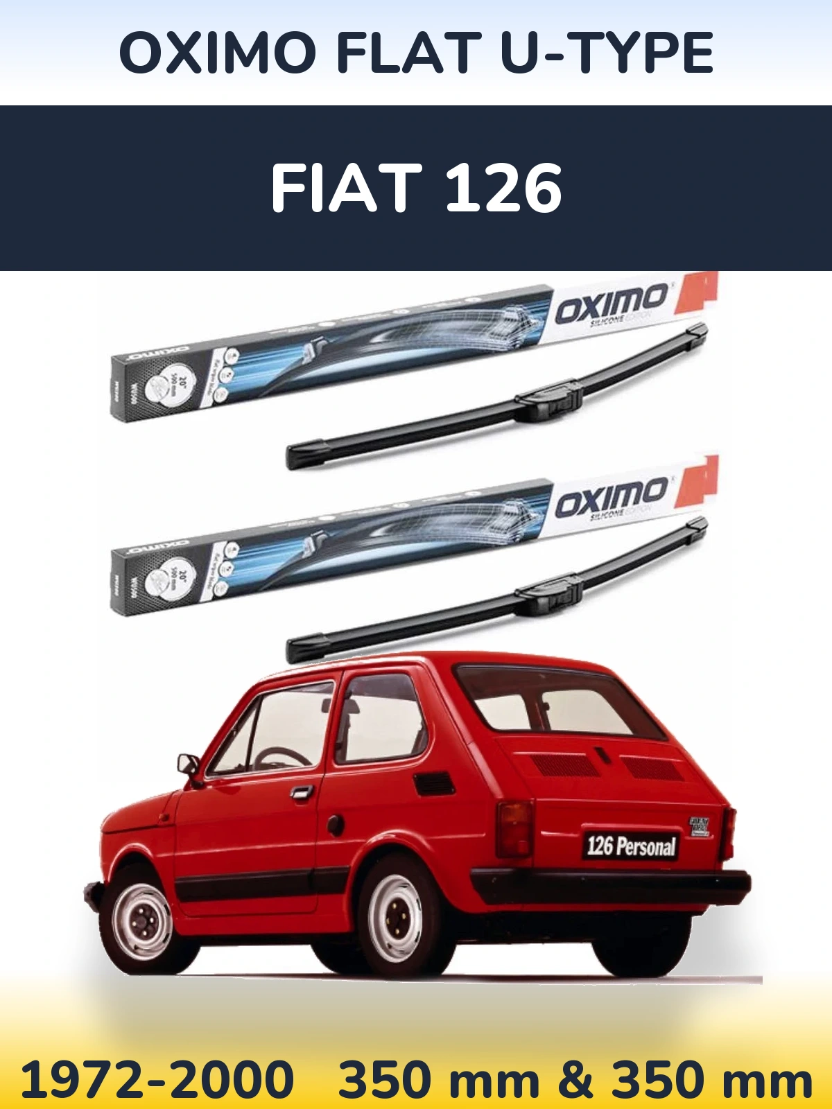 Torkarblad Oximo Flat U-type för Fiat 126