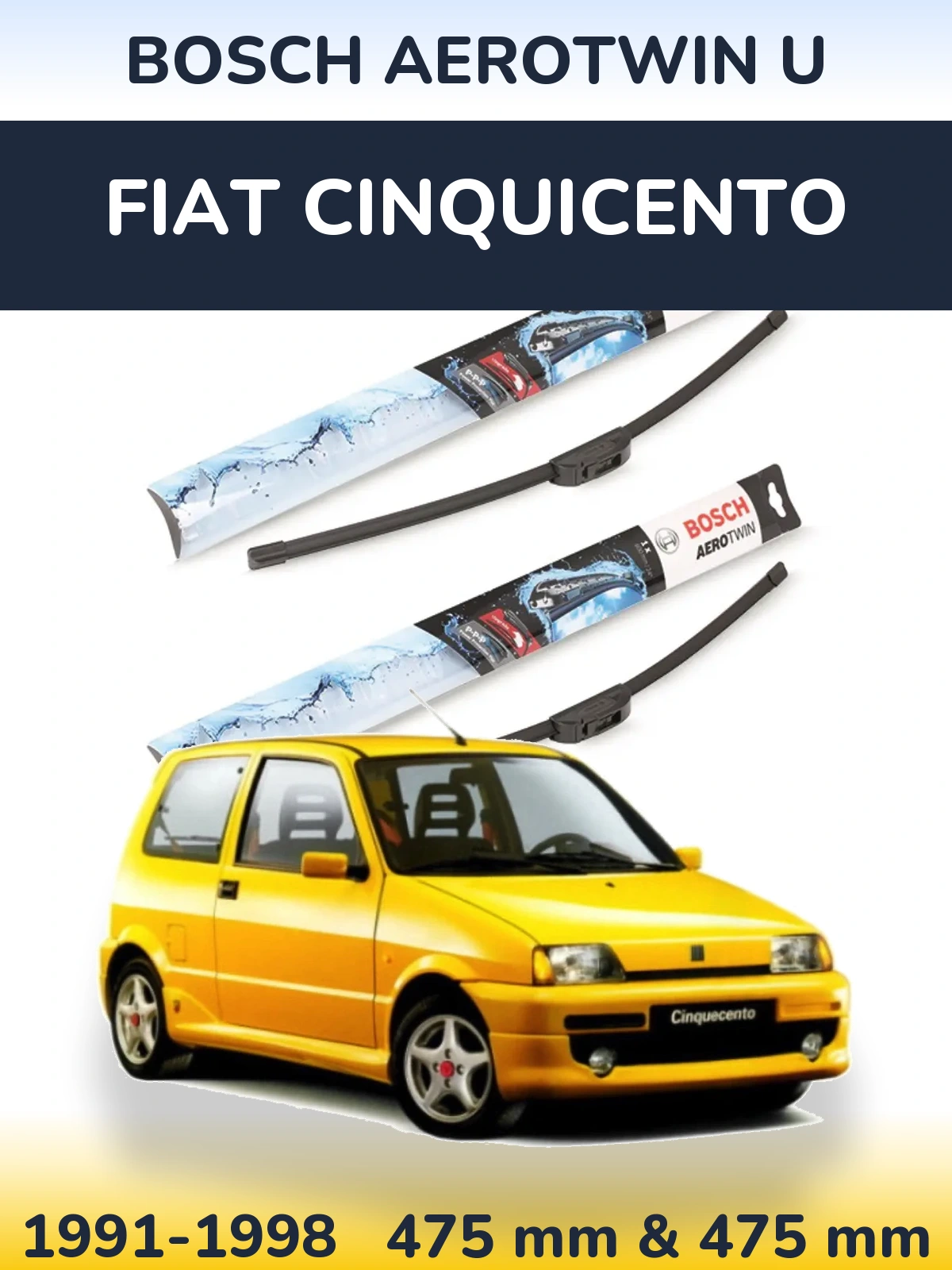 Torkarblad BOSCH AeroTwin U för Fiat Cinquicento