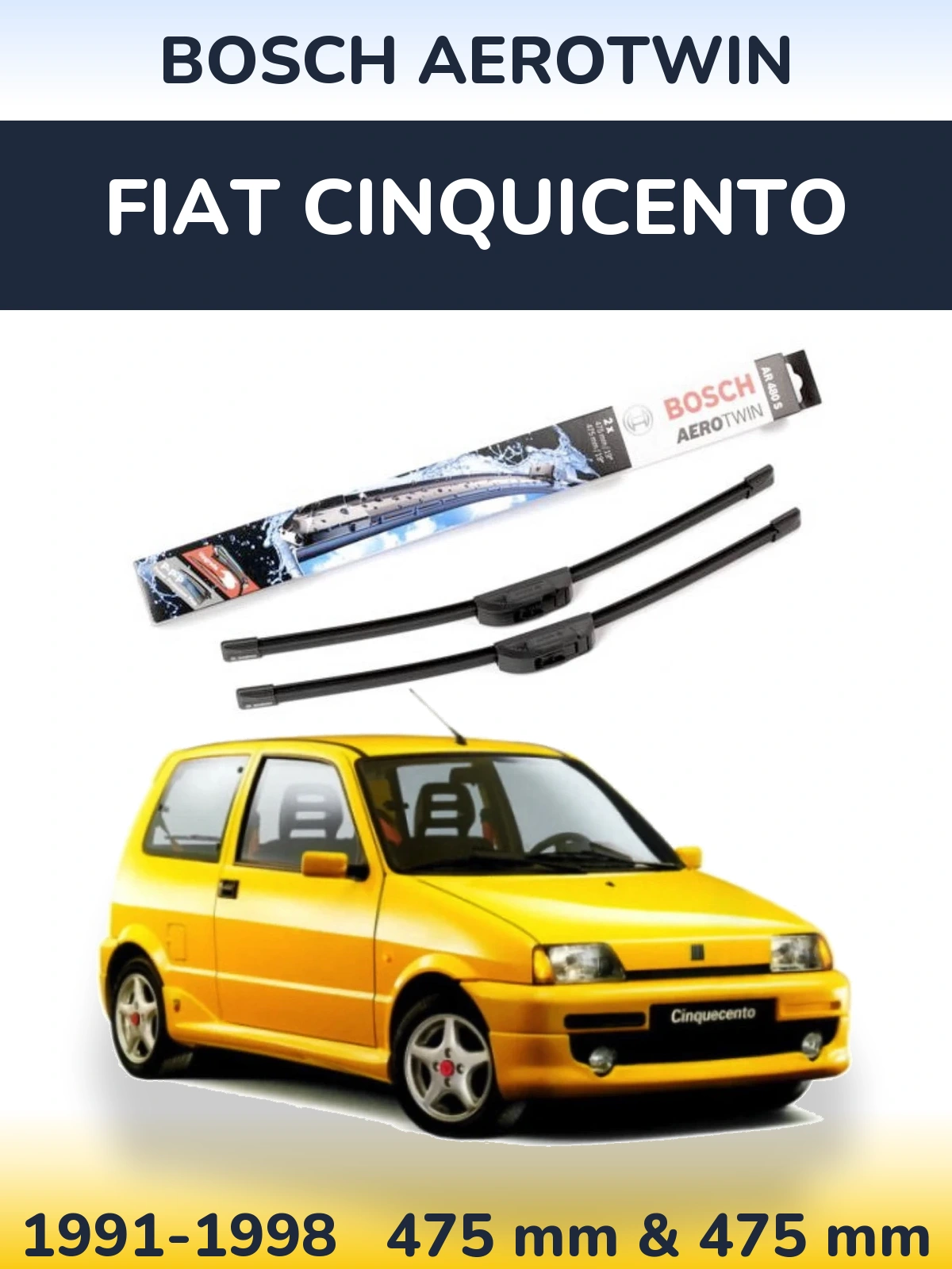 Torkarblad BOSCH AeroTwin för Fiat Cinquicento