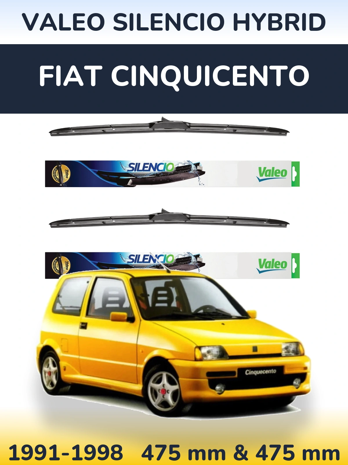 Torkarblad Valeo Silencio Hybrid för Fiat Cinquicento