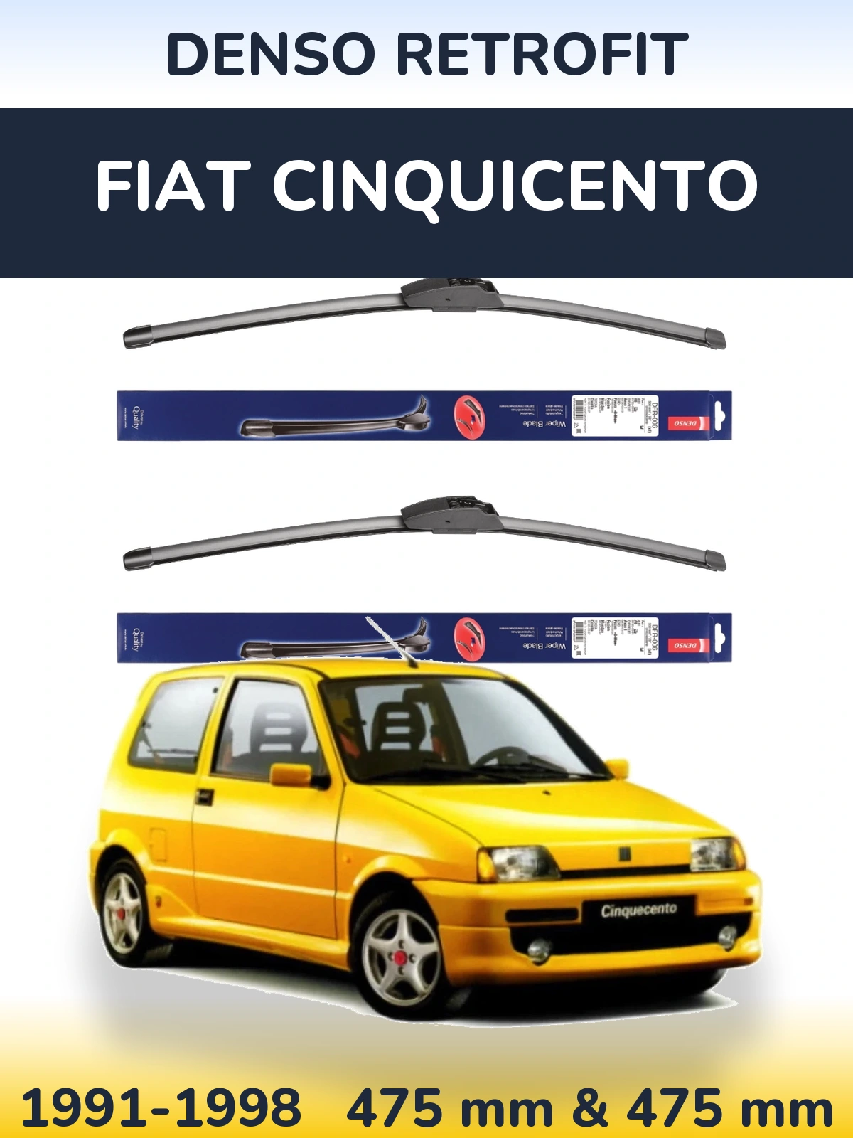 Torkarblad Denso Retrofit för Fiat Cinquicento