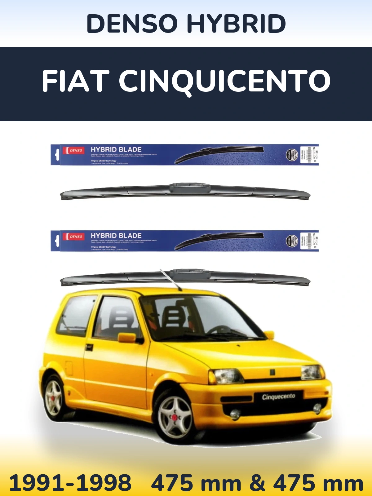 Torkarblad Denso Hybrid för Fiat Cinquicento