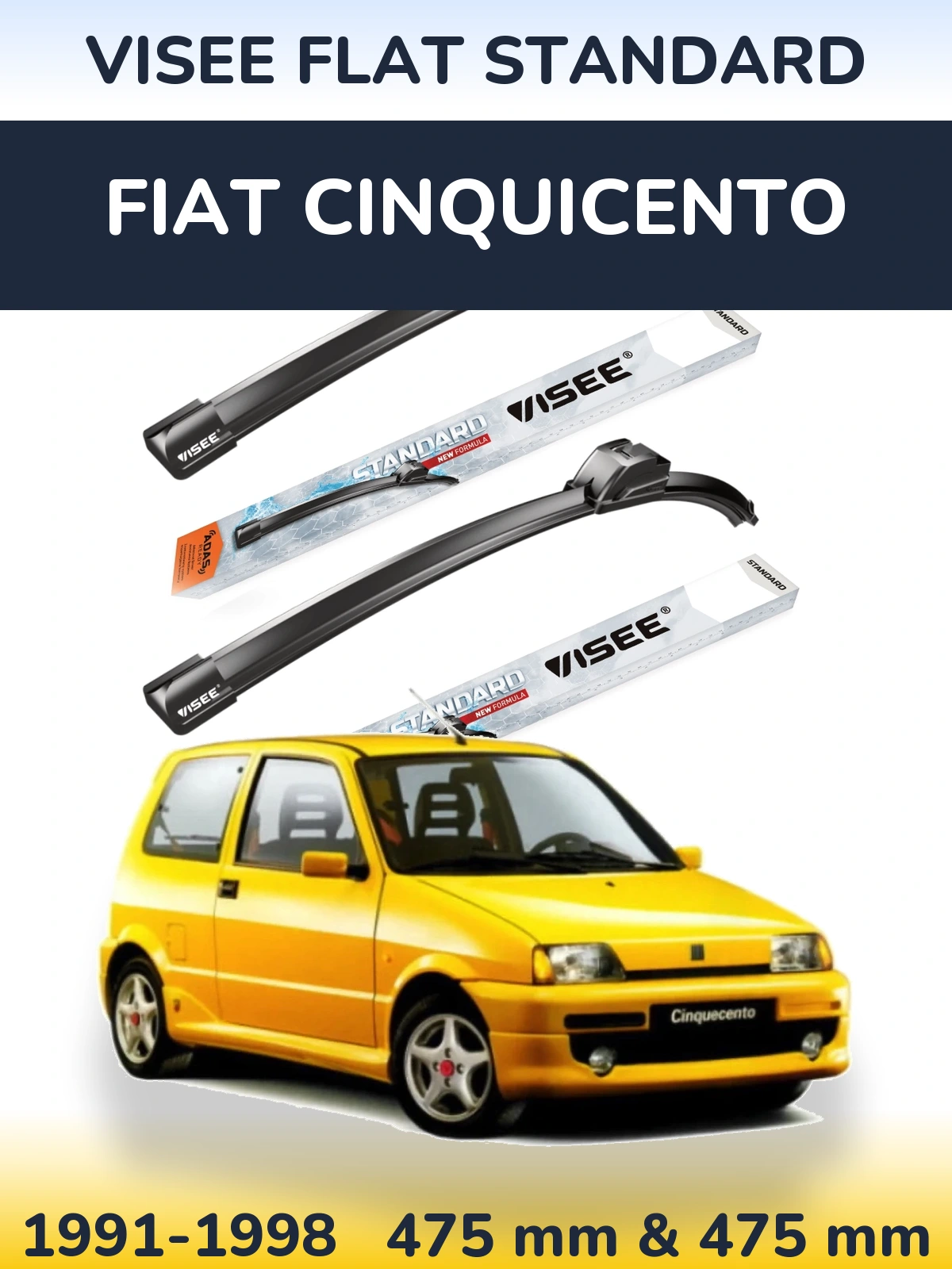 Torkarblad VISEE FLAT STANDARD för Fiat Cinquicento