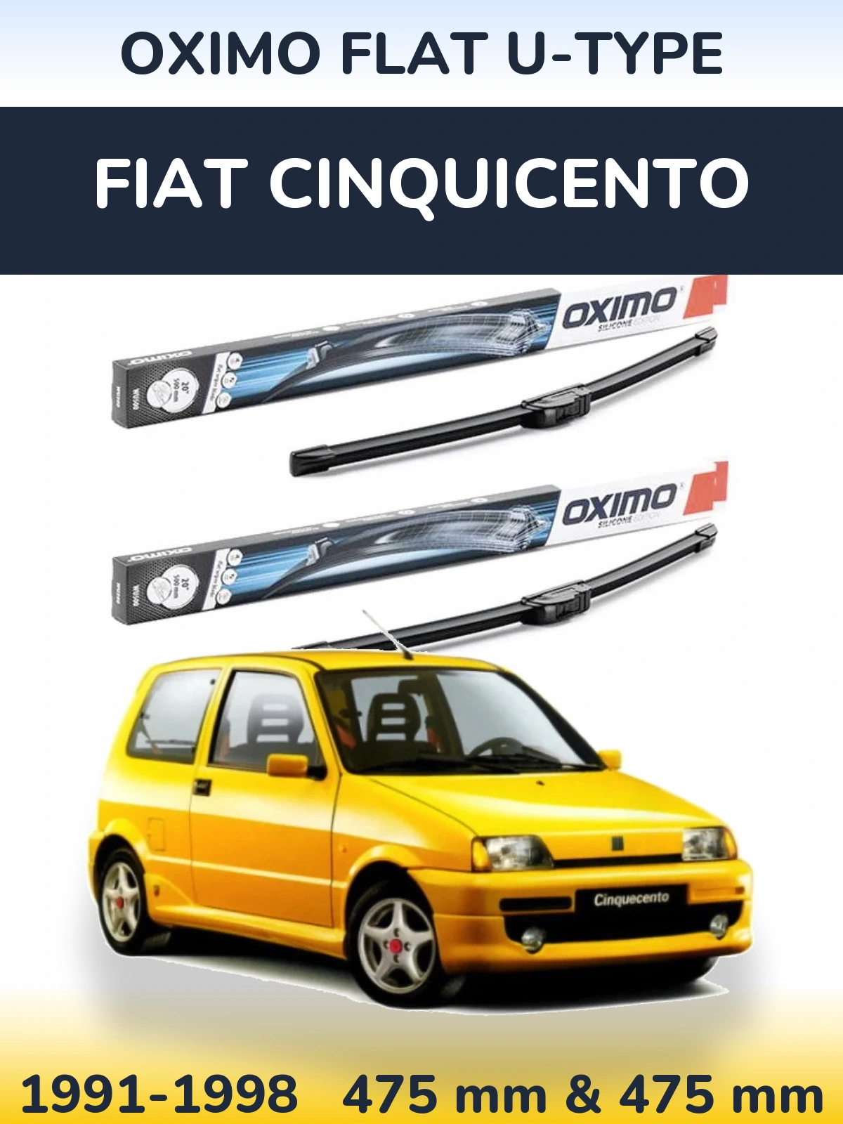 Torkarblad Oximo Flat U-type för Fiat Cinquicento