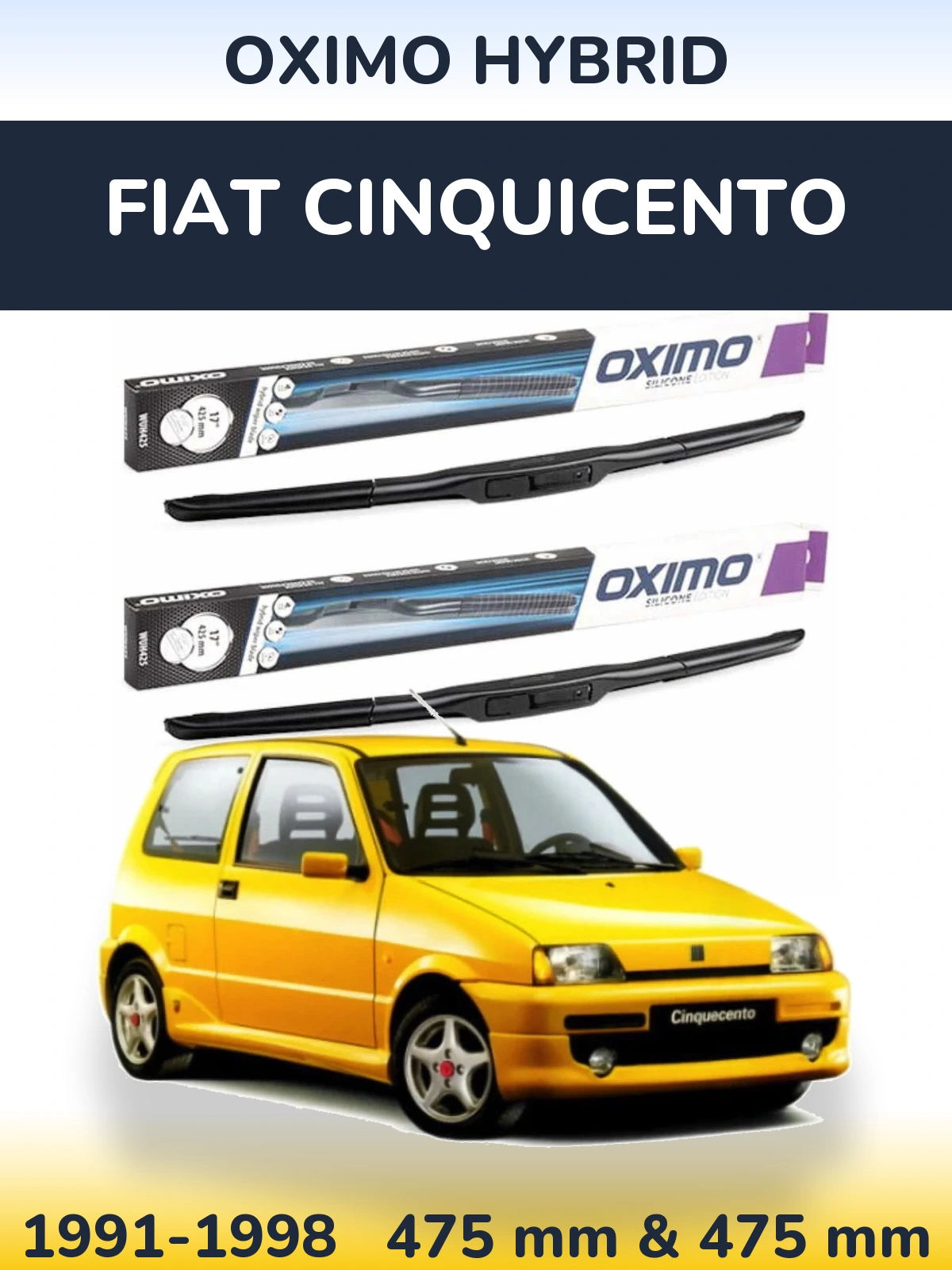 Torkarblad Oximo Hybrid för Fiat Cinquicento