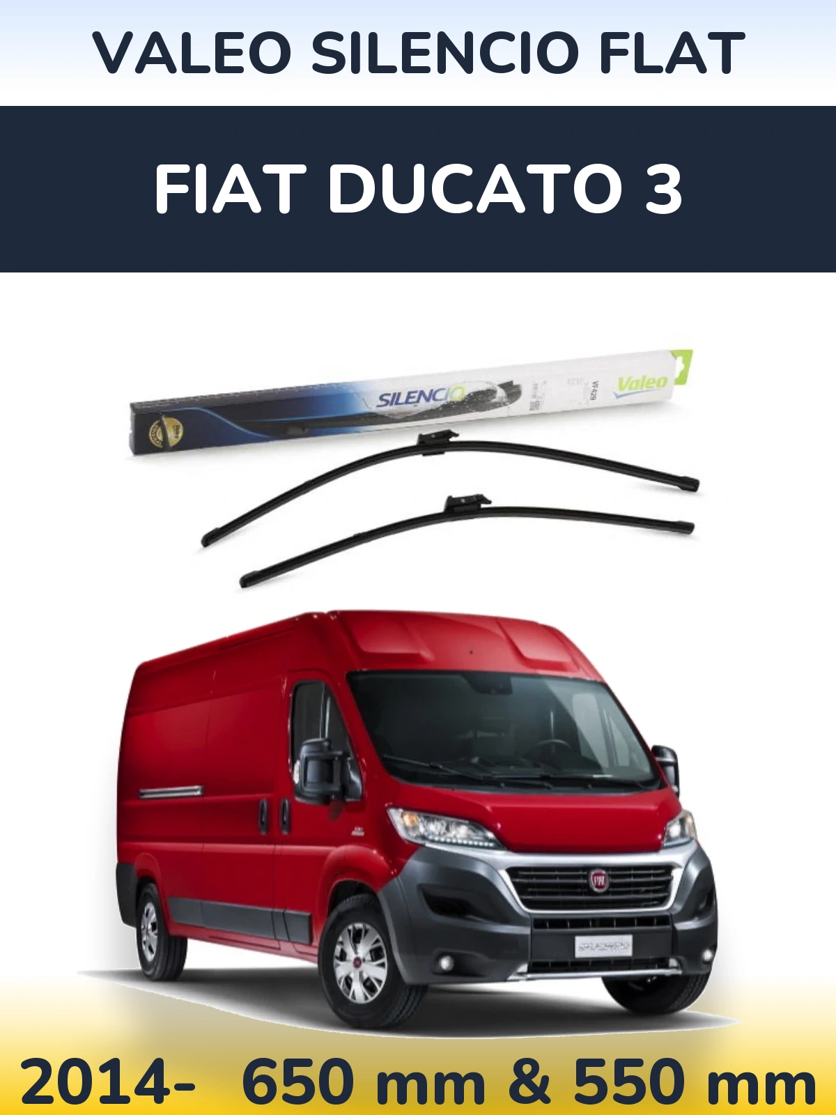Torkarblad Valeo Silencio Flat för Fiat Ducato 3
