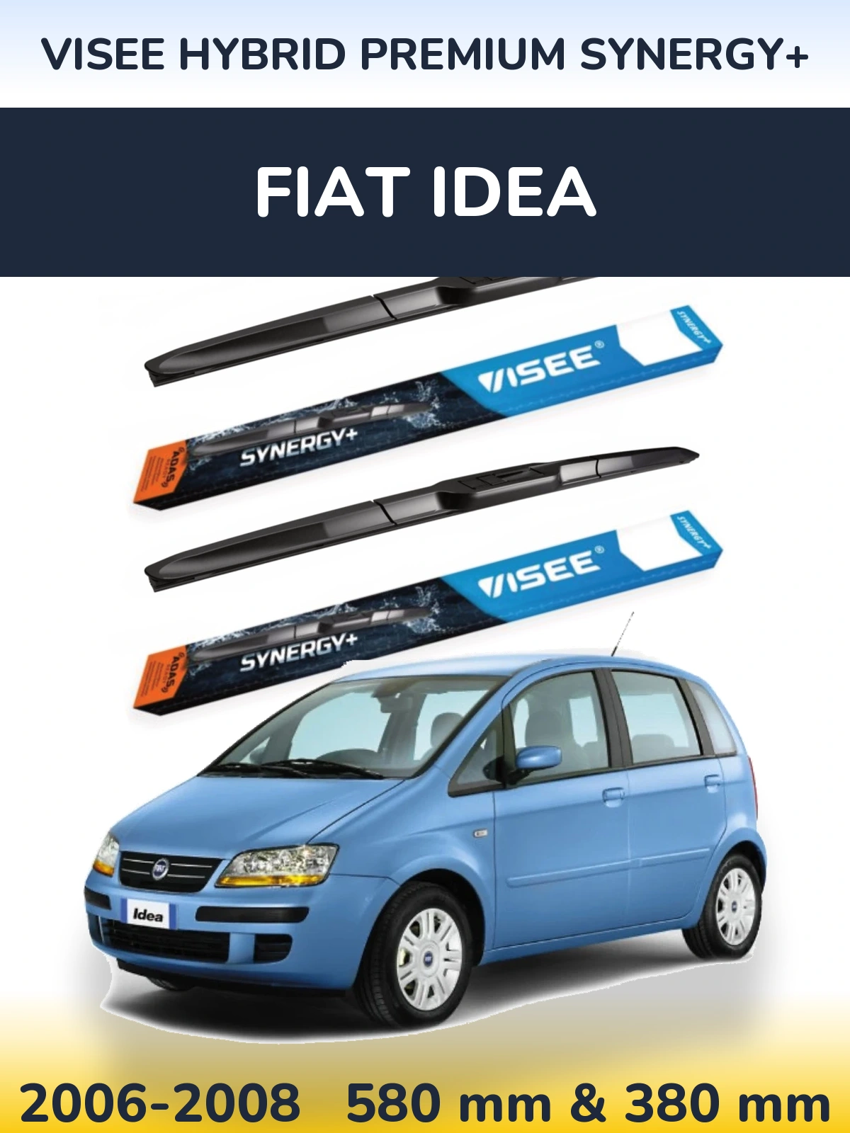 Torkarblad VISEE HYBRID PREMIUM SYNERGY+ för Fiat Idea