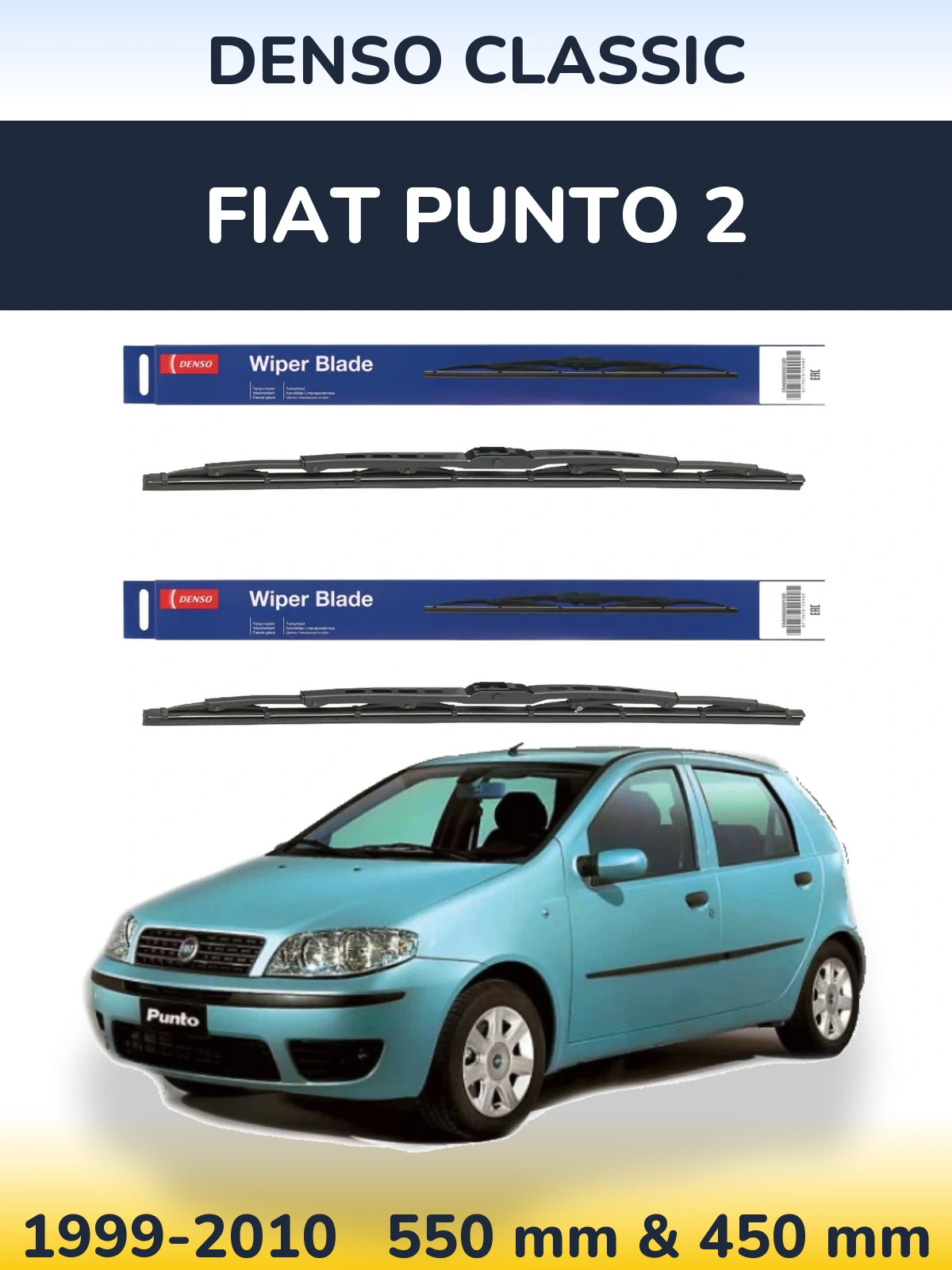Torkarblad Denso Classic för Fiat Punto 2