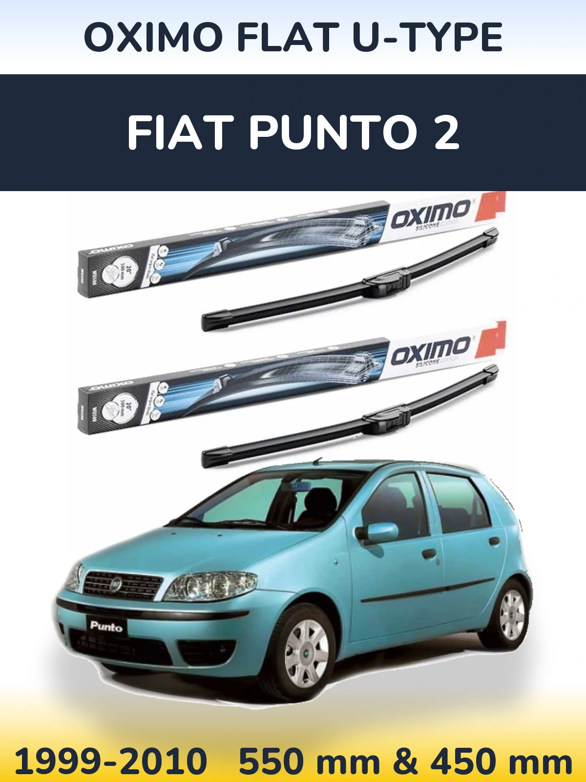 Torkarblad Oximo Flat U-type för Fiat Punto 2