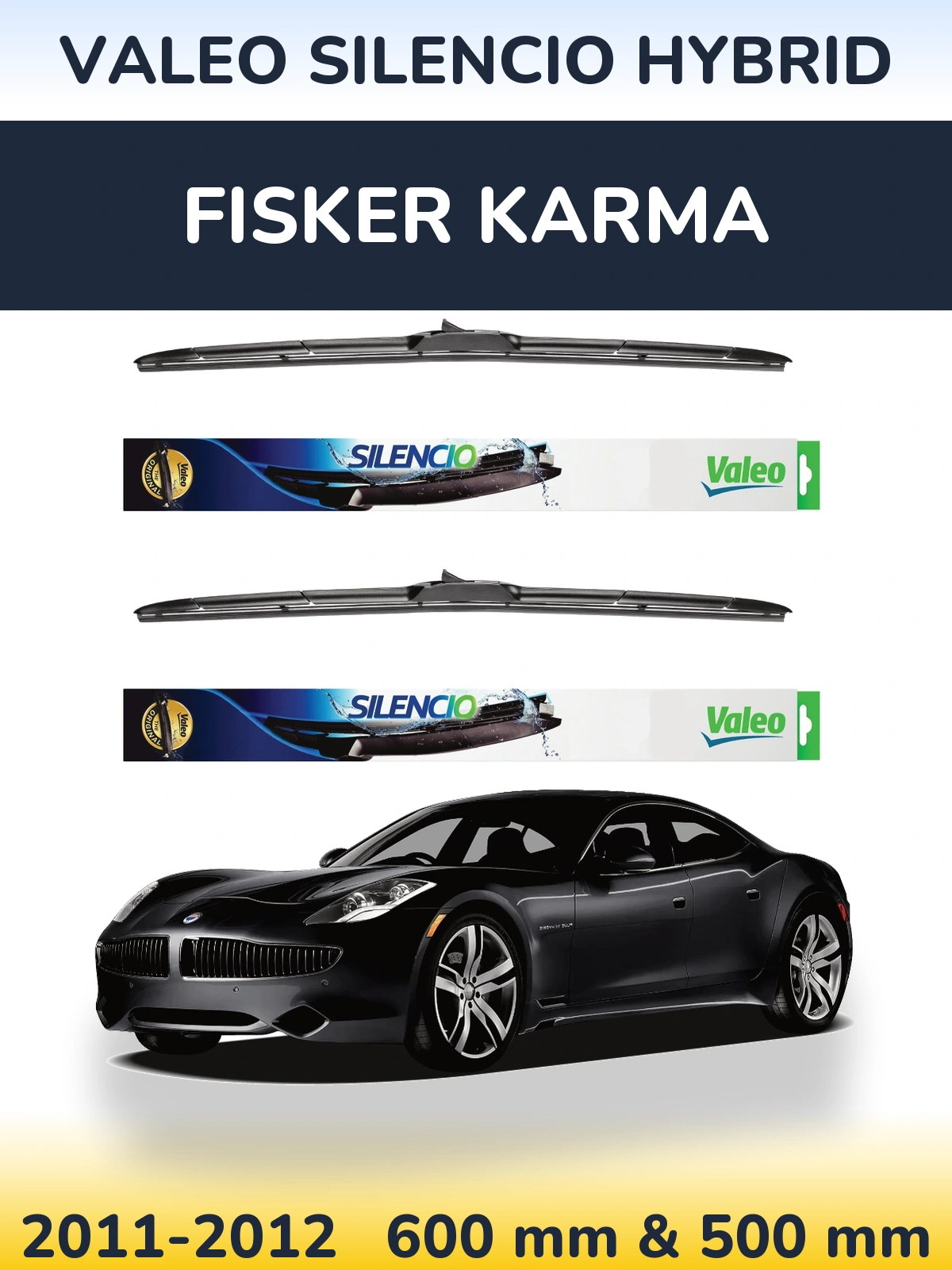 Torkarblad Valeo Silencio Hybrid för Fisker Karma